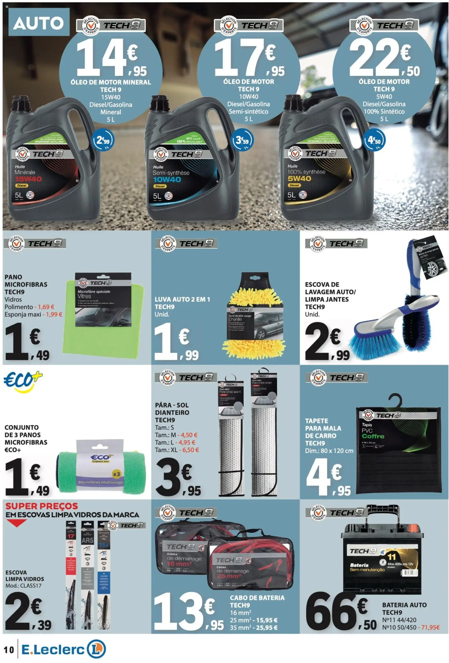 E.Leclerc folheto Não Alimentar │ válido de 07.05.2026 | Página: 10 | Produtos: Esponja, Limpa vidros, Bateria, Tapete
