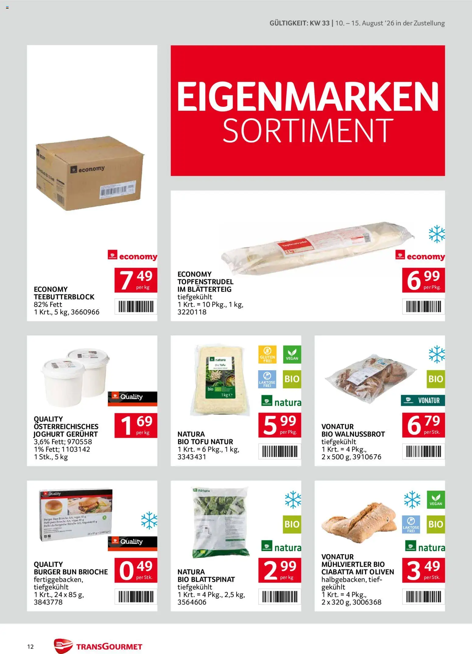 Transgourmet Zustellaktion gültig ab 10.08.2026 | Seite: 12 | Produkte: Szeder, Joghurt