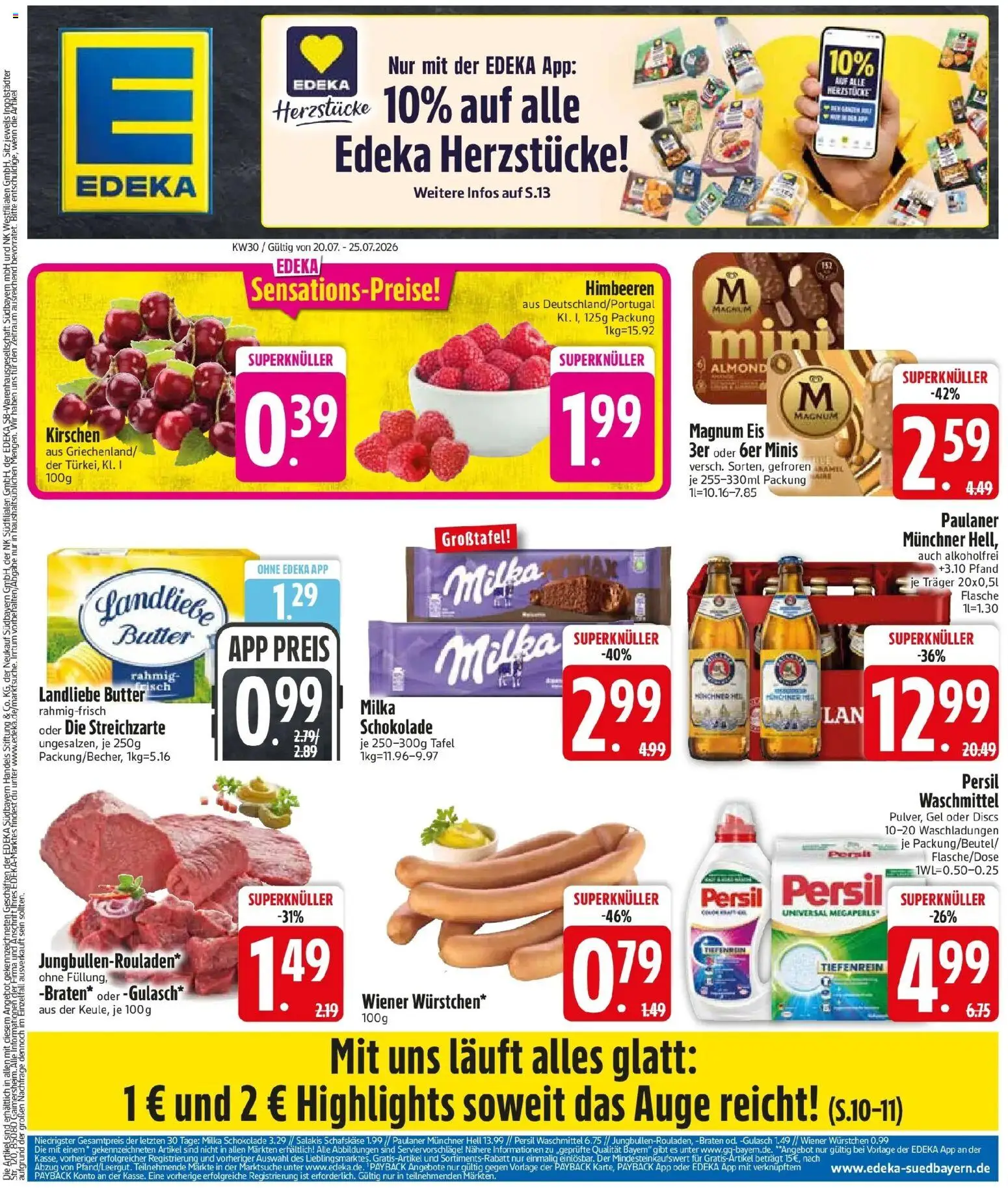 Edeka prospekt Emmerting – gültig ab 20.07.2026 | Seite: 3 | Produkte: Milka, Gulasch, Eis, Persil