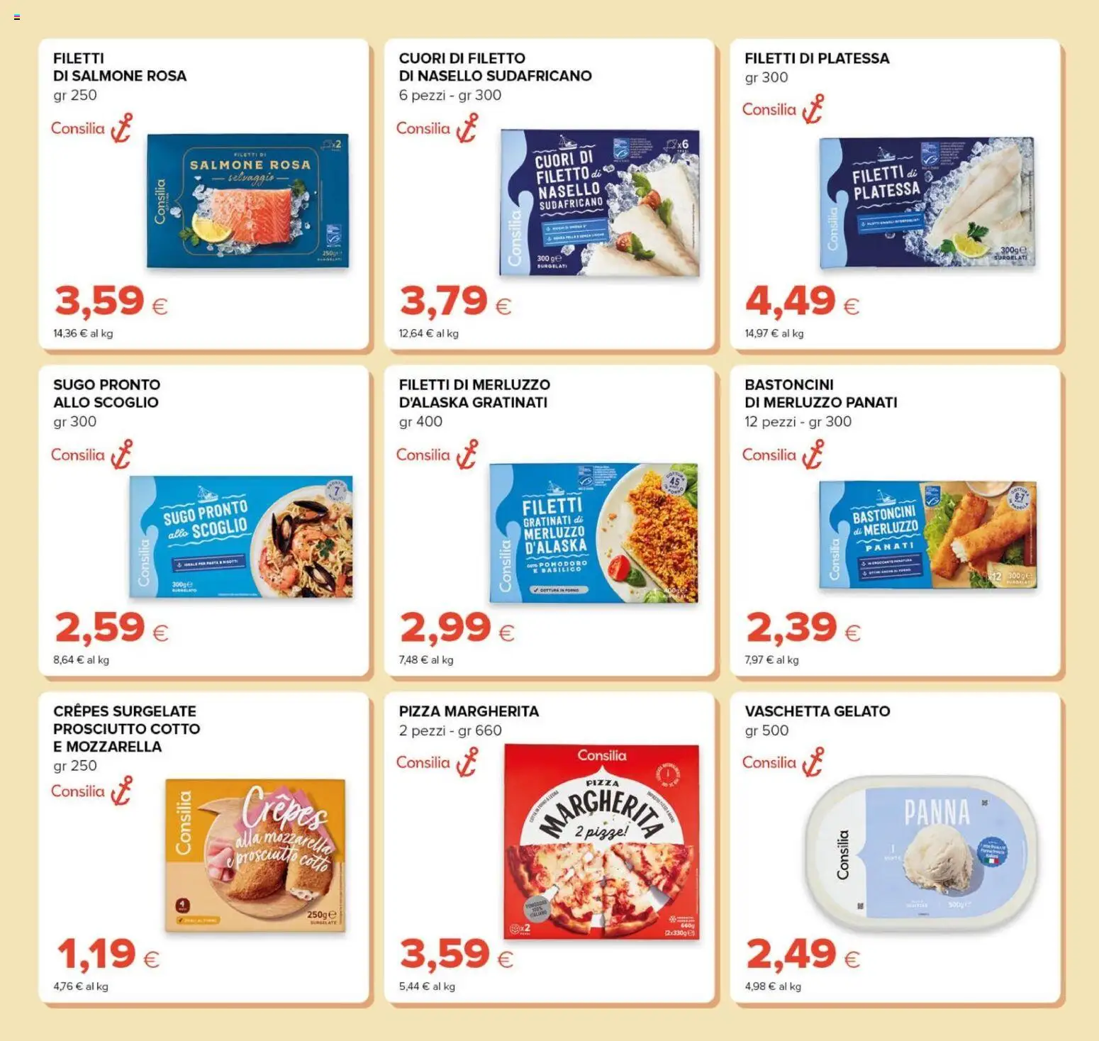 Volantino Tigre del 08/10/2026 | Pagina: 17 | Prodotti: Merluzzo d’Alaska, Prosciutto, Sugo, Nasello