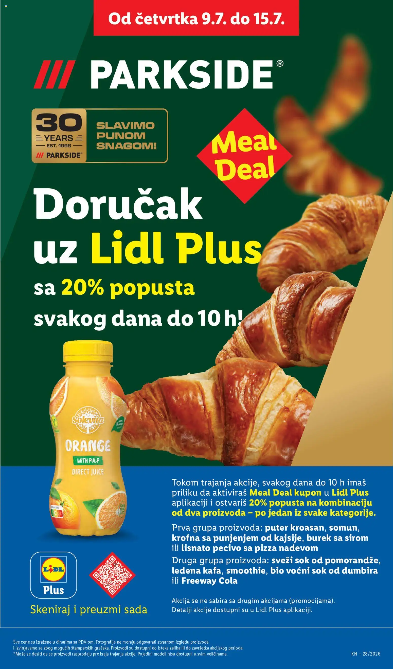 Lidl katalog - važi od 09.07.2026 | Strana: 23 | Proizvode: Parkside, Puter, Pecivo, Sok