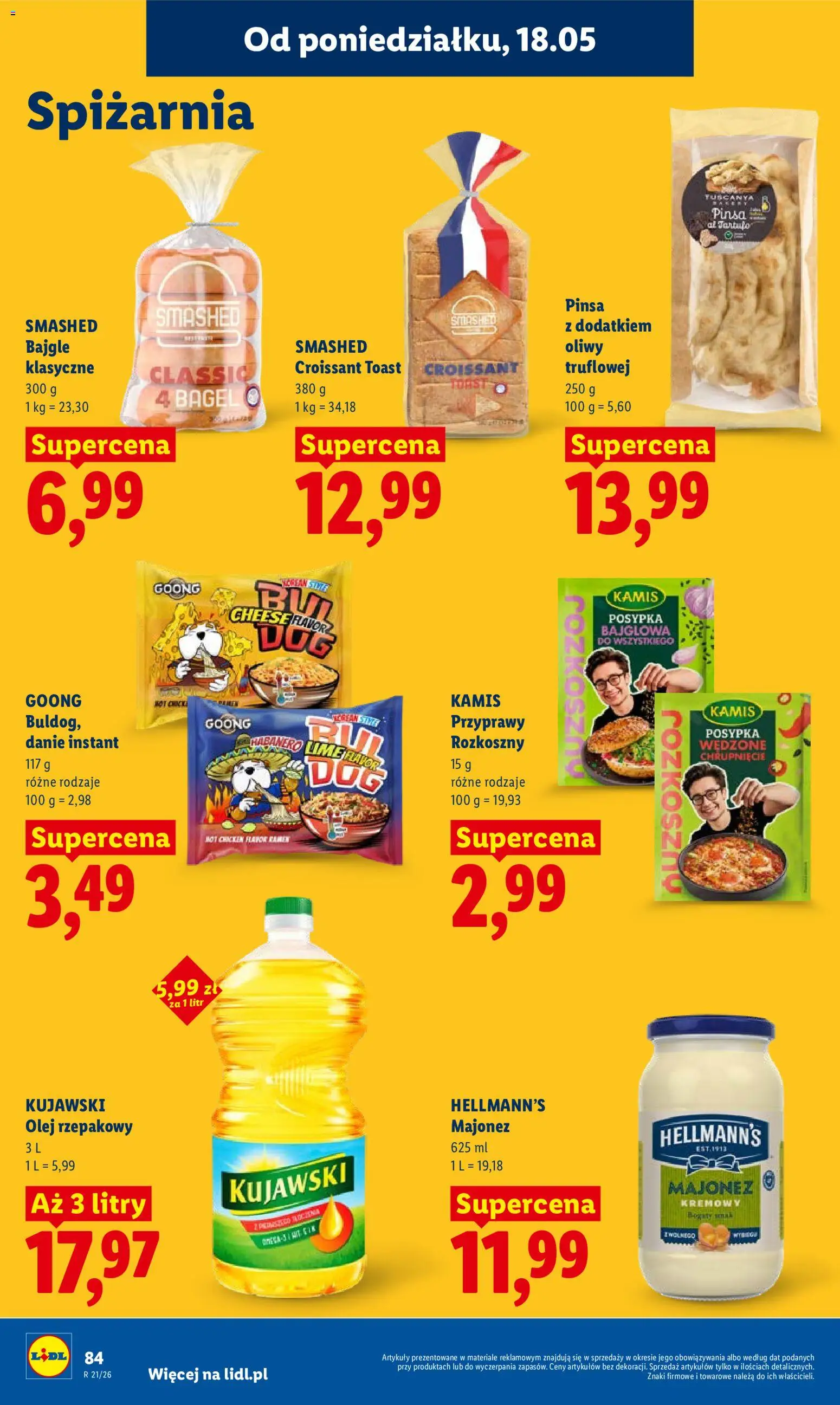 Lidl Polsko leták od 18.05.2026 | Strana: 88 | Produkty: Bagel, Olej, Hellmann's, Croissant
