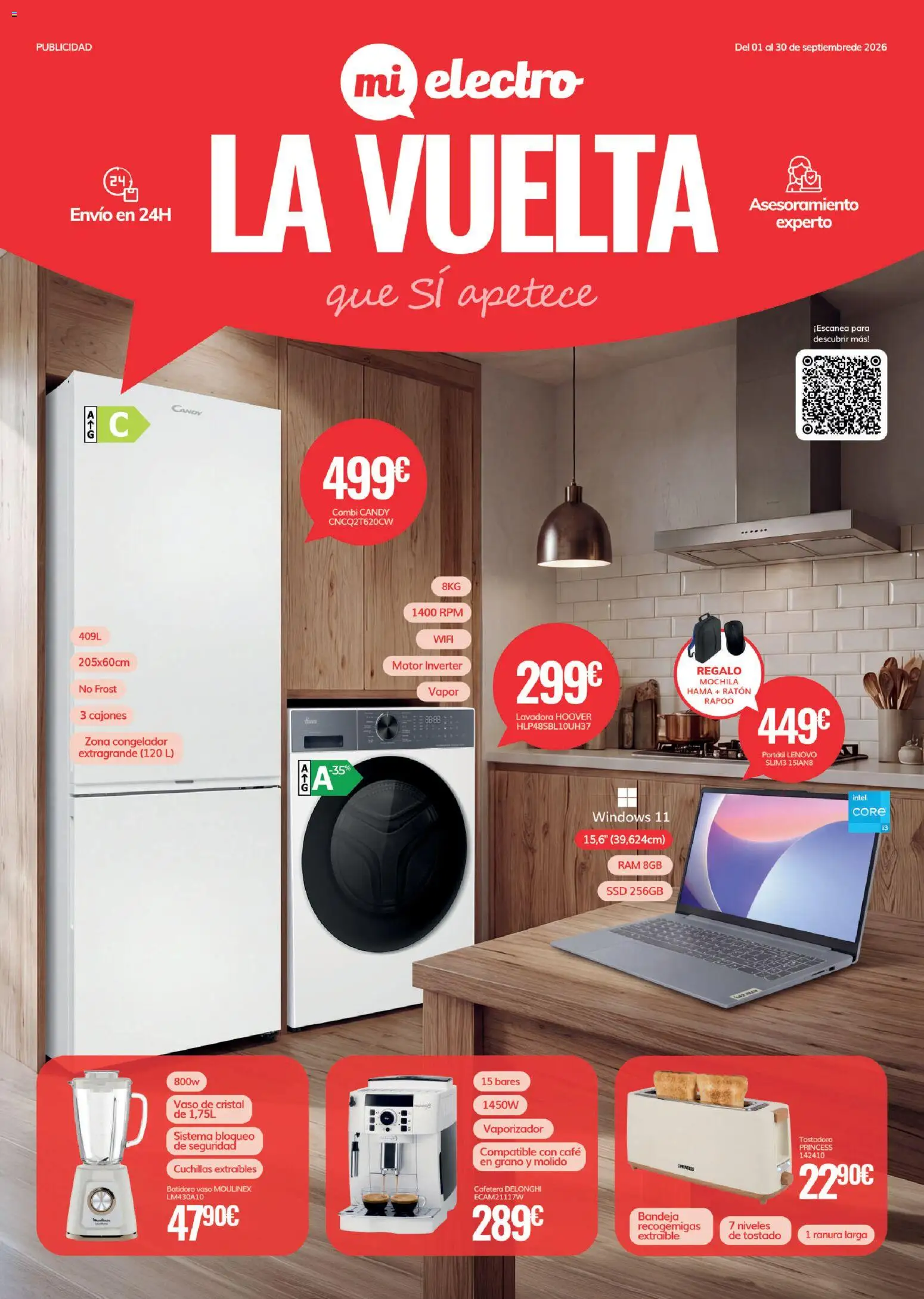 Mi Electro folleto │ válido desde el 01/09/2026 | Página: 1 | Productos: Congelador, Combi, Batidora, Bandeja