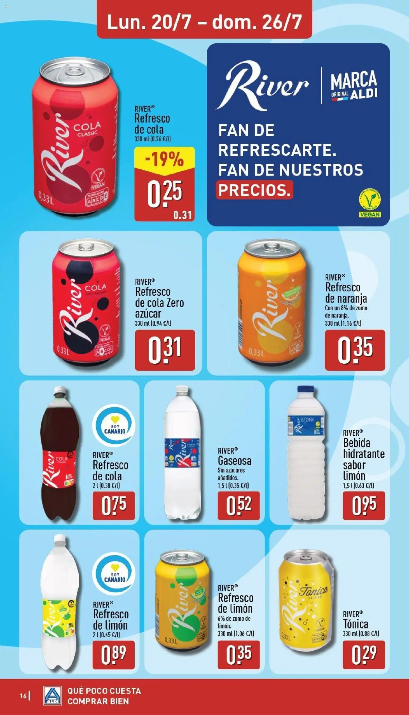 Aldi folleto Canarias │ válido desde el 20/07/2026 | Página: 16 | Productos: Ροζ πιπέρι, Κορνίζα, Gaseosa