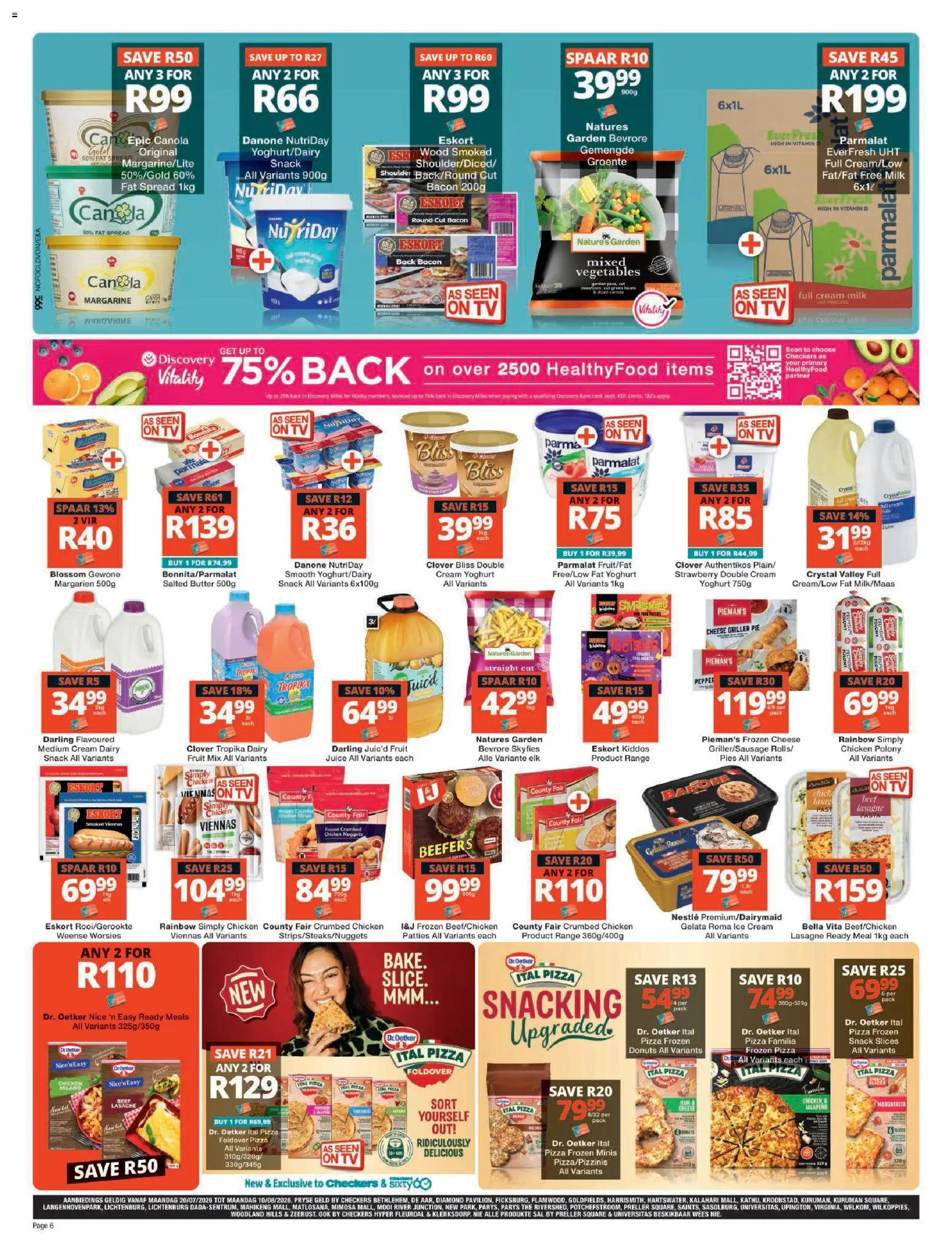 New Checkers catalogue – valid from 20/07/2026 | Page: 6 | Products: Cream, Ice cream, Fat spread, Pepper