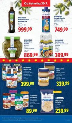 ERIDANOUS, Ekstra devi, sansko, maslinovo ulje, Sa Krita, 750 ml; 1 l = 1334.-, # 205780 - pregled Lidl kataloga - važi od 30.07.2026 | Strana: 53