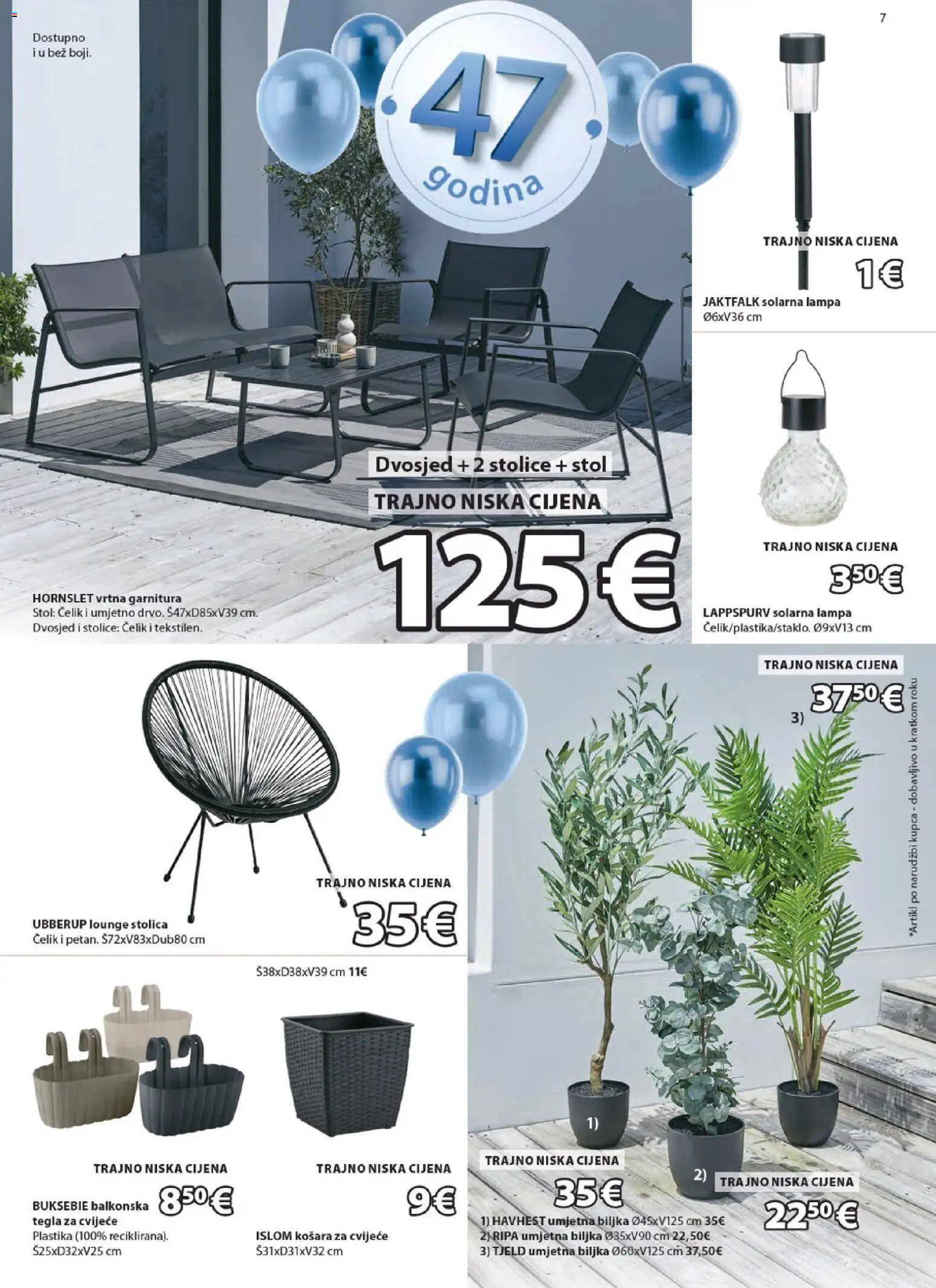 JYSK katalog | vrijedi od 08.04.2026 | Stranica: 7 | Proizvodi: Cvijeće, Košara, Vrtna garnitura, Dvosjed