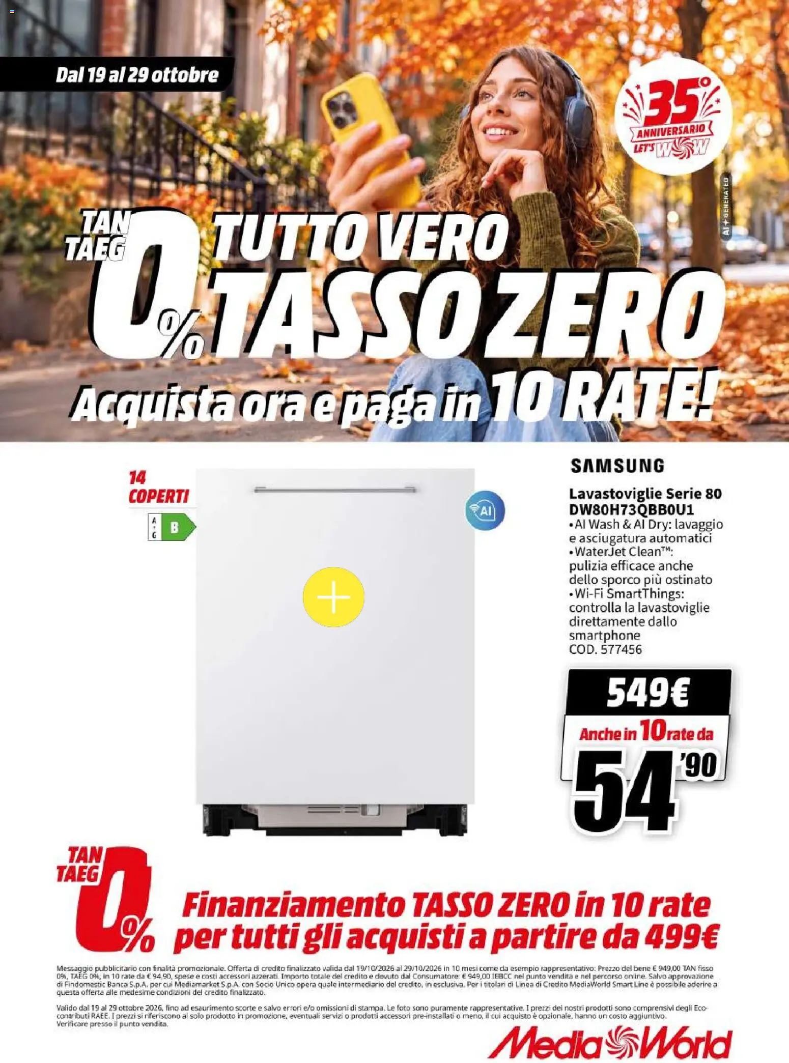 Volantino Media World del 19/10/2026 | Pagina: 68 | Prodotti: Lavastoviglie, Smartphone, Samsung
