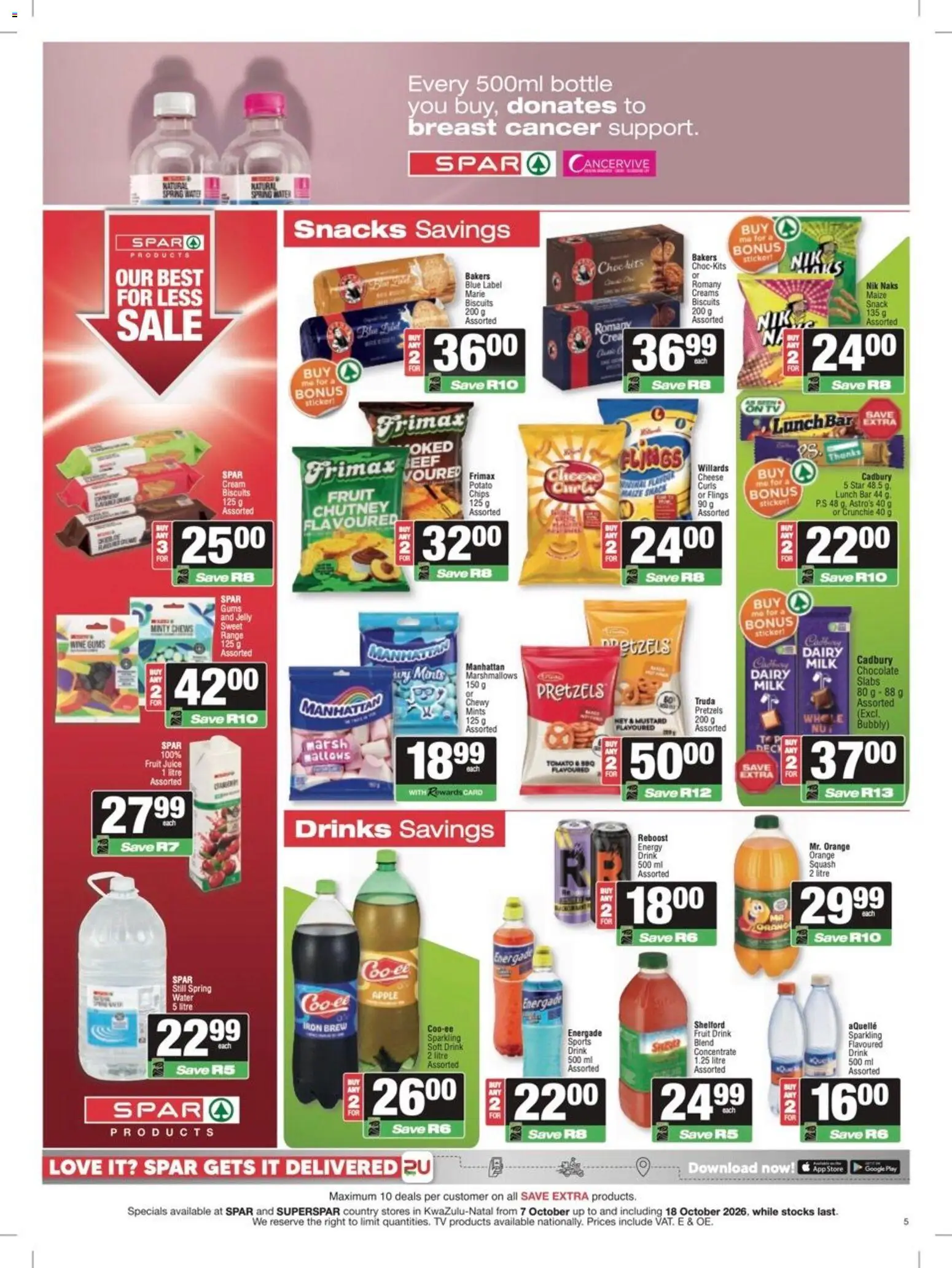 New Spar catalogue – valid from 07/10/2026 | Page: 5 | Products: Iron, Milk, Chips, Fruit