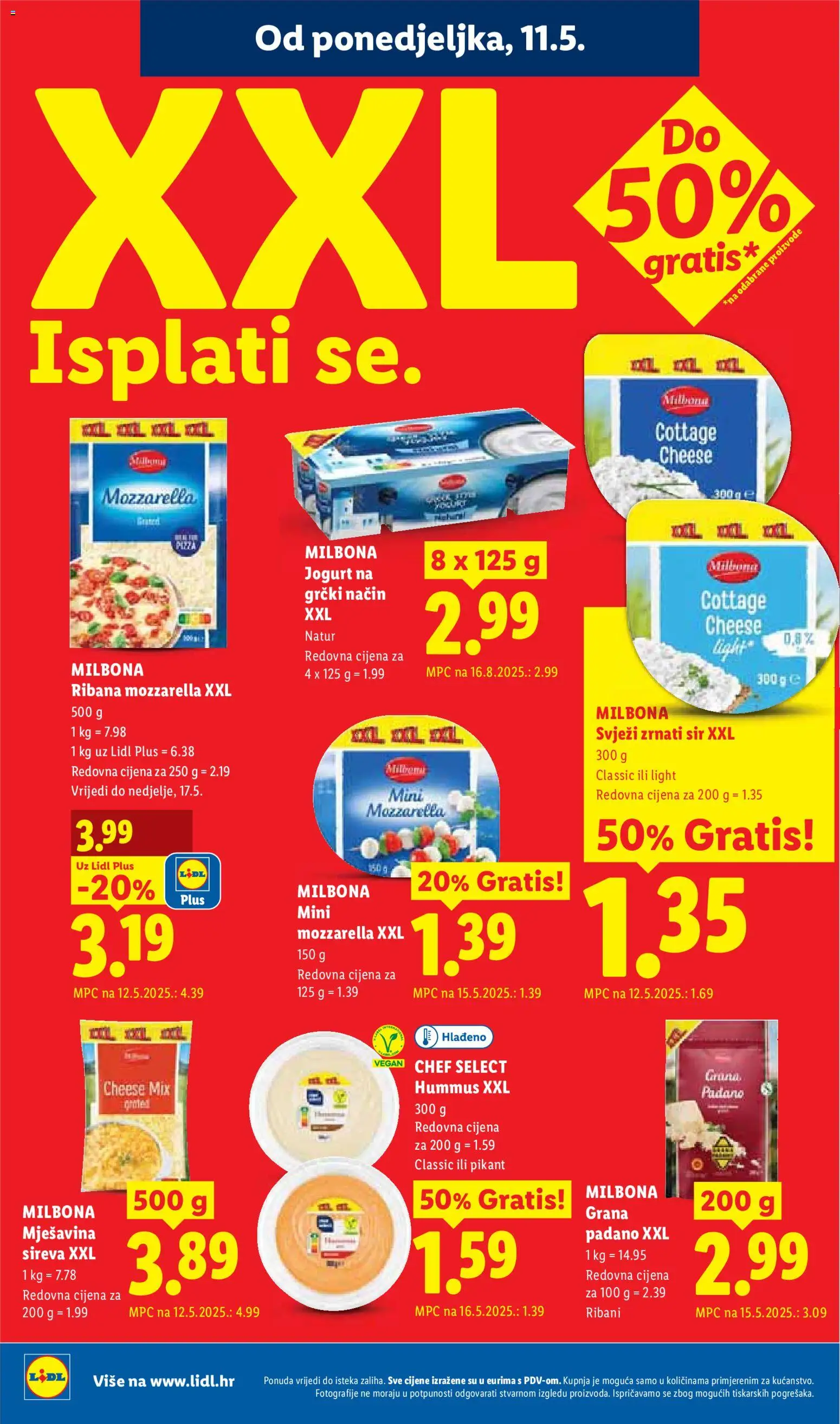 Lidl katalog | vrijedi od 11.05.2026 | Stranica: 6 | Proizvodi: Grana Padano, Mozzarella, Sir, Jogurt