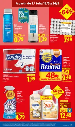 Pré-visualização CIEN Gel de Banho Frescor Azul, Emb. 750 ml 1 L = 1.05 válido de 18.05.2026 | Página: 21 | Produtos: Papel higiénico, Sabão, Casa de banho, Banho