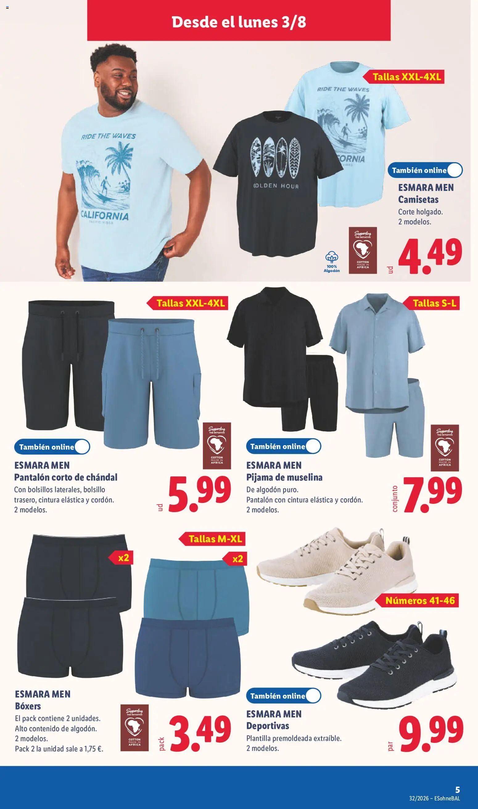 Lidl folleto de bazar │ válido desde el 03/08/2026 | Página: 11 | Productos: Pijama, Boxers, Pantalón corto