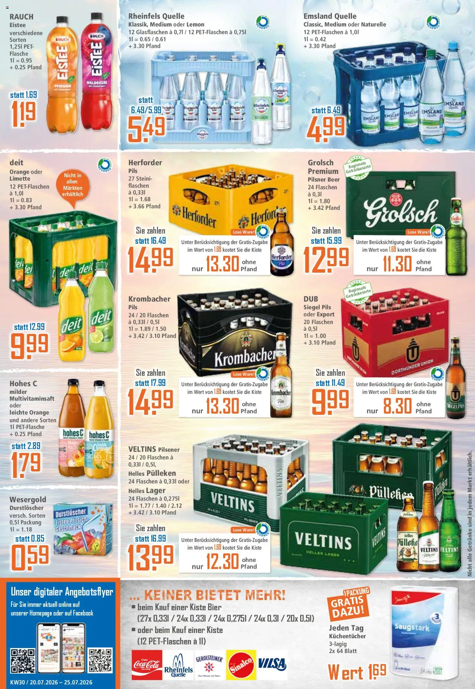 Klaas & Kock Prospekt – gültig ab 20.07.2026 | Seite: 12 | Produkte: Durstloscher, Coca cola, Cola, Krombacher