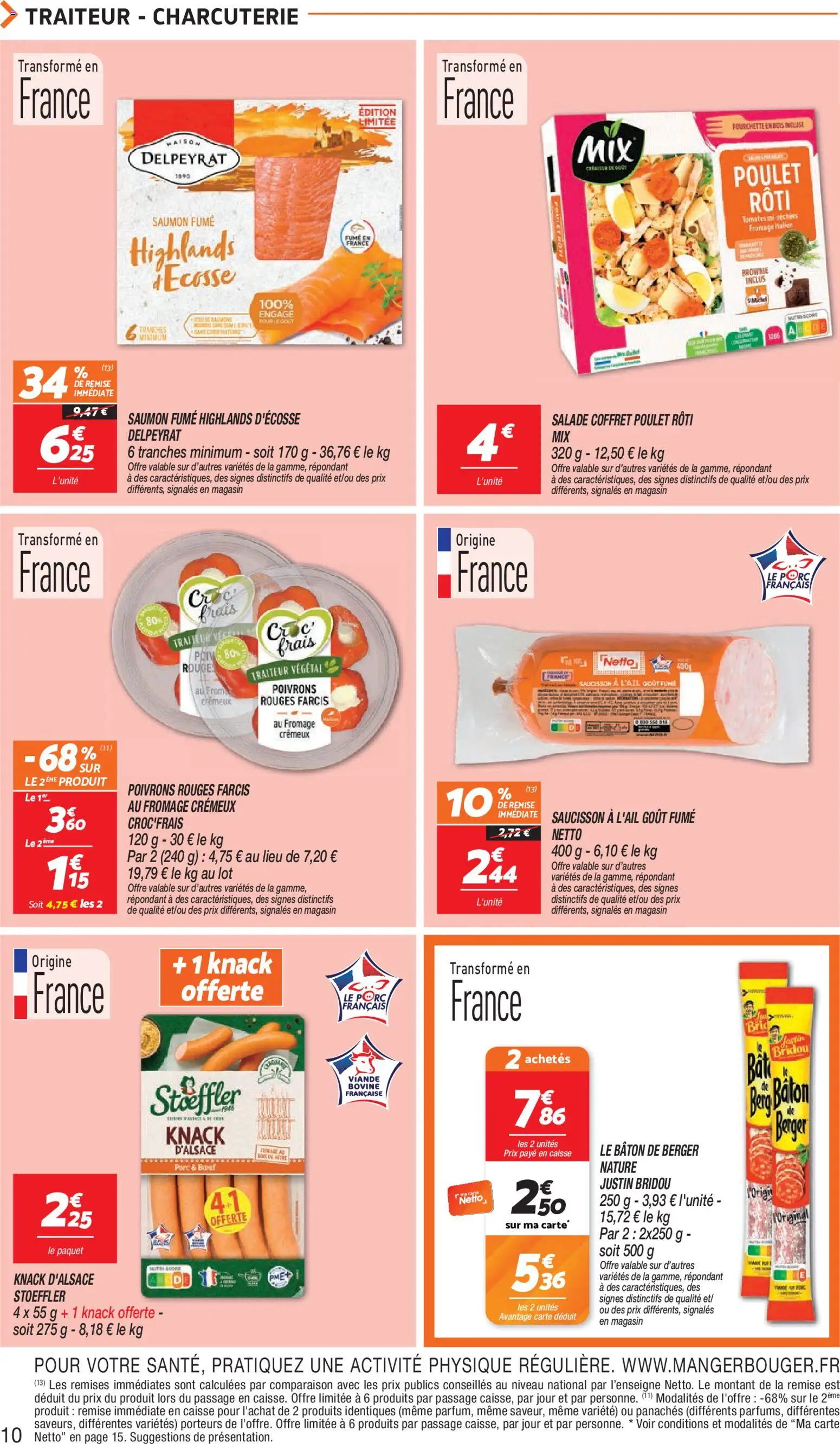 {H1} | Page: 10 | Produits: Salade, Fromage, Viande, Tomates