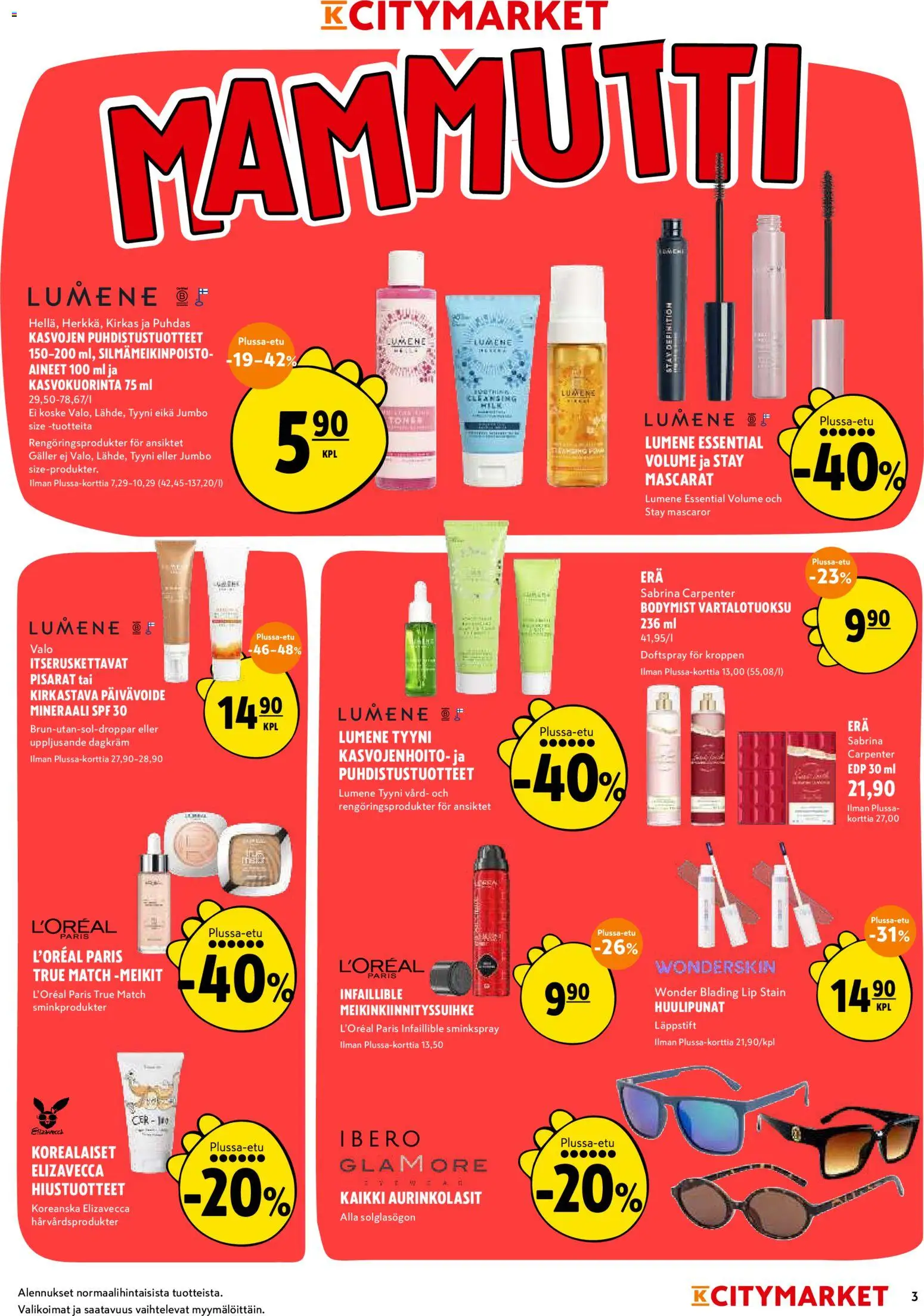 K-Citymarket tarjoukset – voimassa 18.05.2026 alkaen | Sivu: 3 | Tuotteet: Aurinkolasit, Chili
