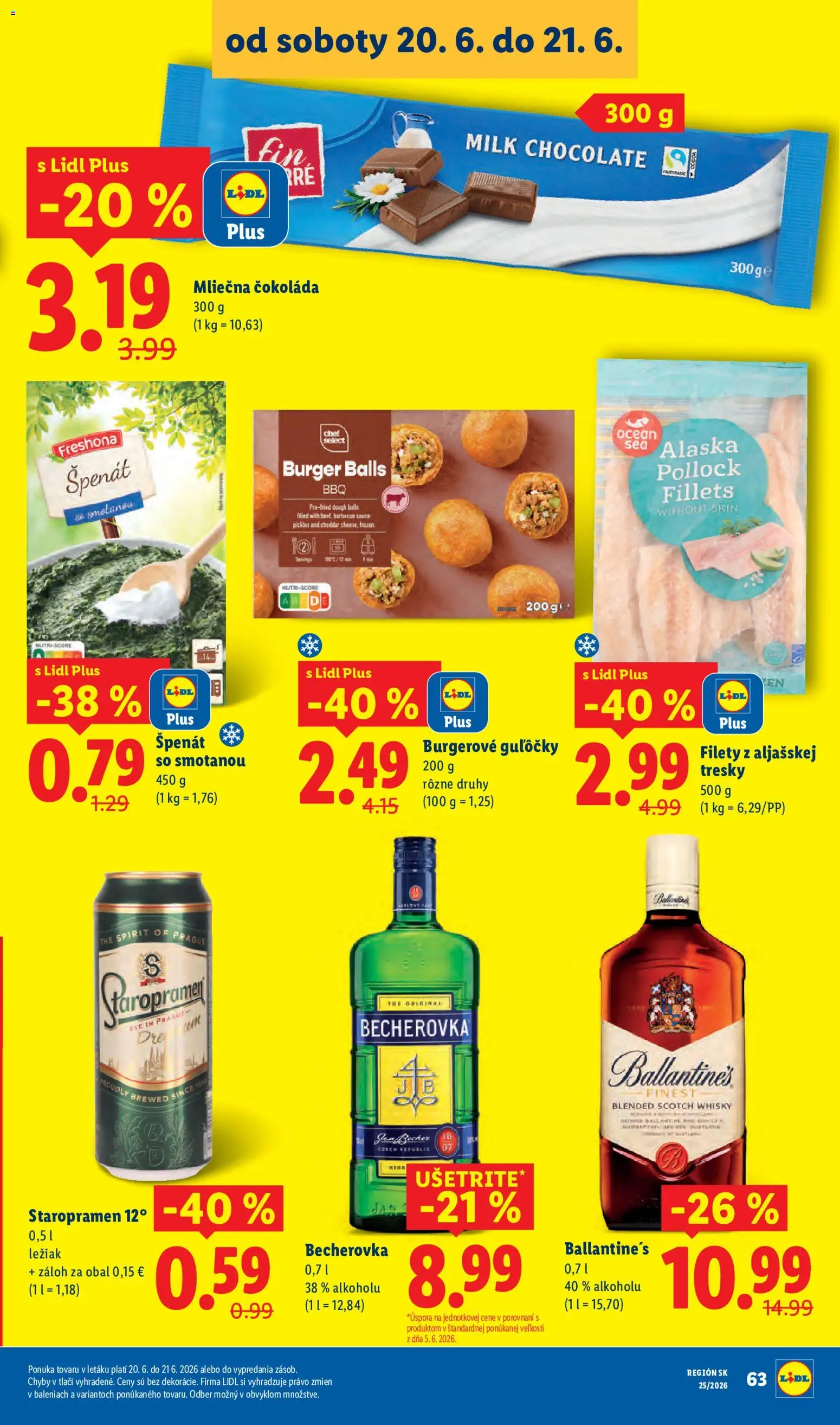 Nové Lidl akcie – leták je platný od 15.06.2026 | Strana: 97 | Produkty: Becherovka, Čokoláda, Staropramen, Whisky