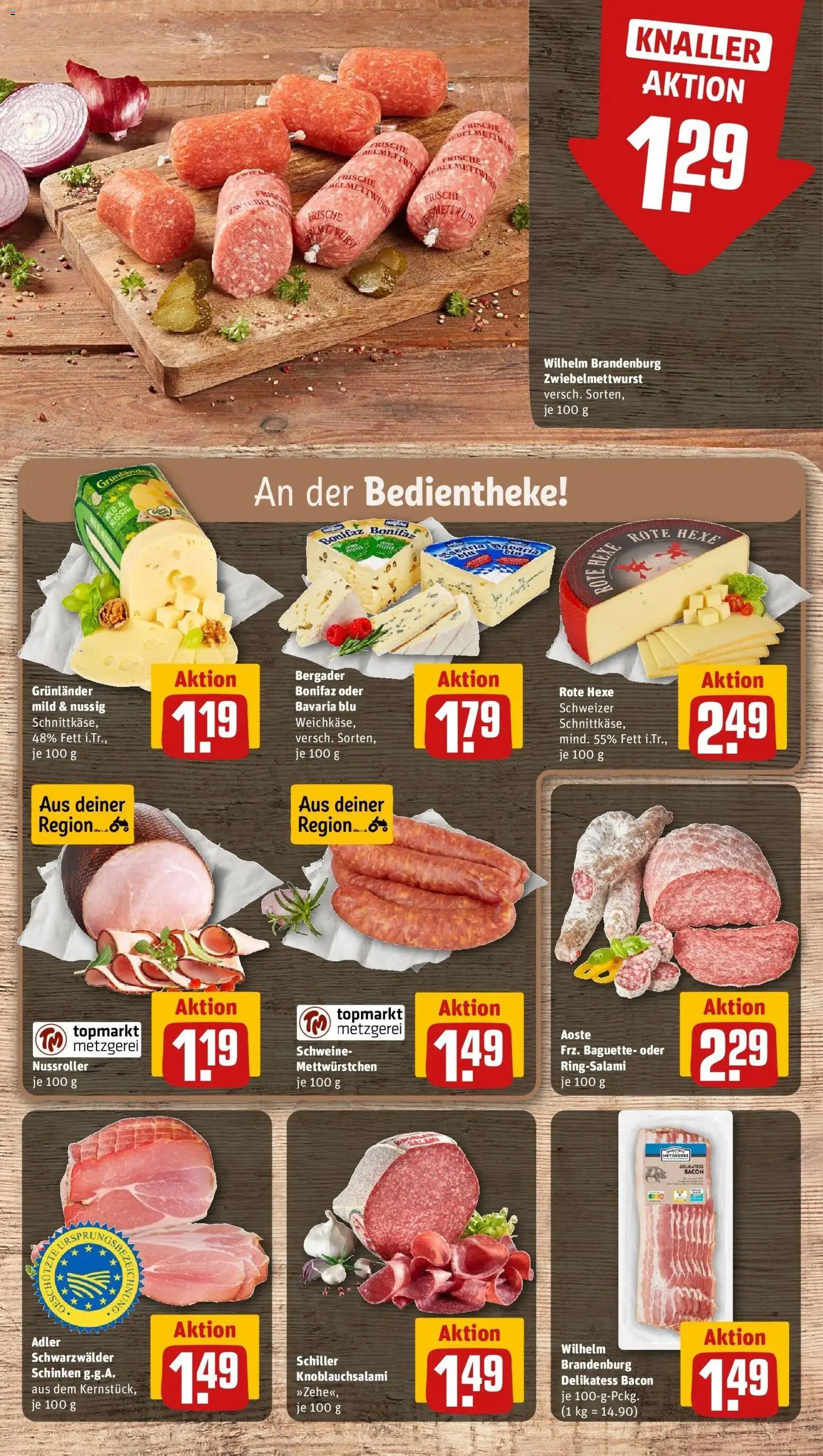 REWE Prospekt ab 24.08.2026 zum Blättern » Angebote | Seite: 10 | Produkte: Baguette, Grunlander, Schinken