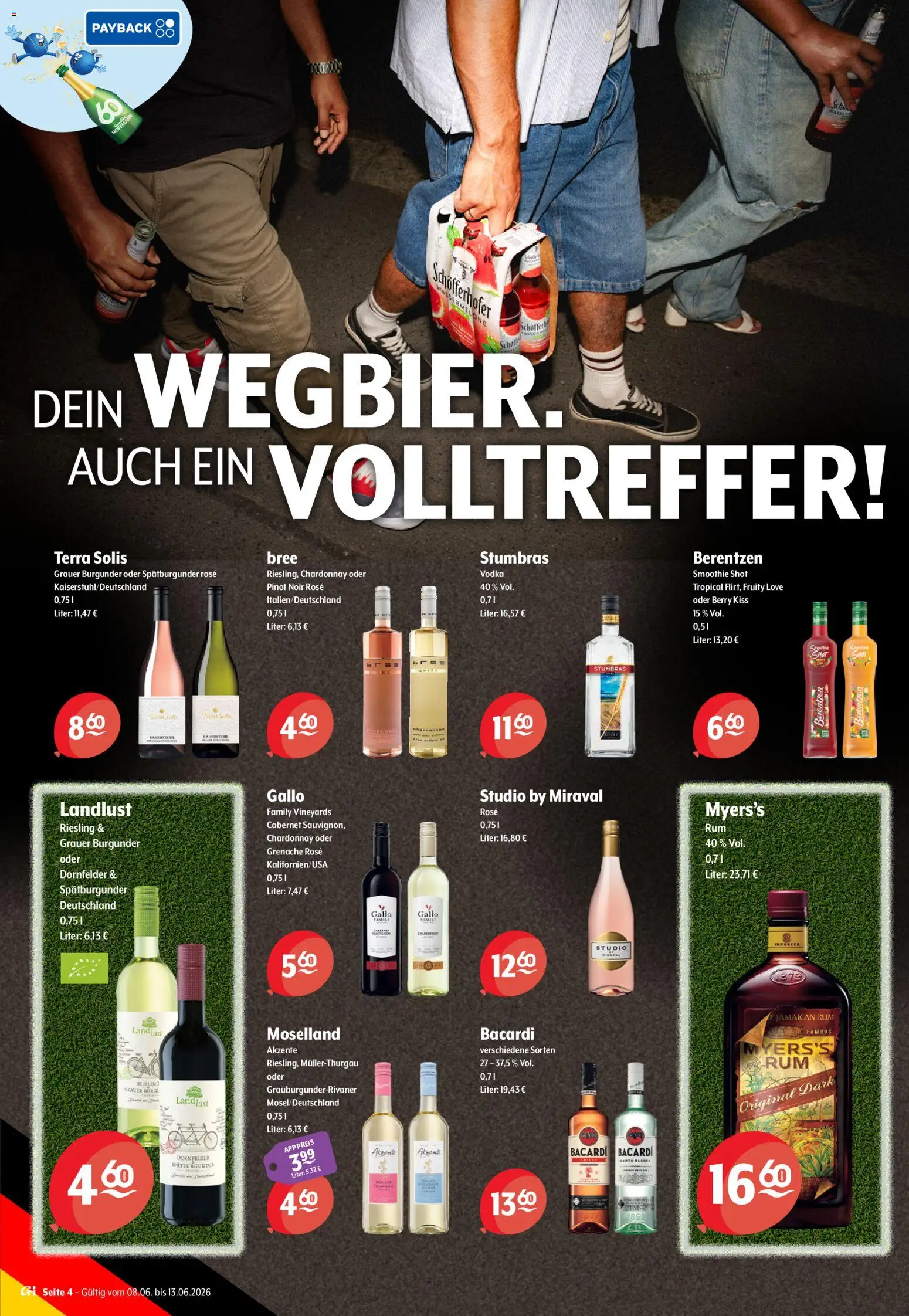 Getränke Hoffmann Hamburg – gültig ab 08.06.2026 | Seite: 4 | Produkte: Bacardi, Rum, Bree, Vodka