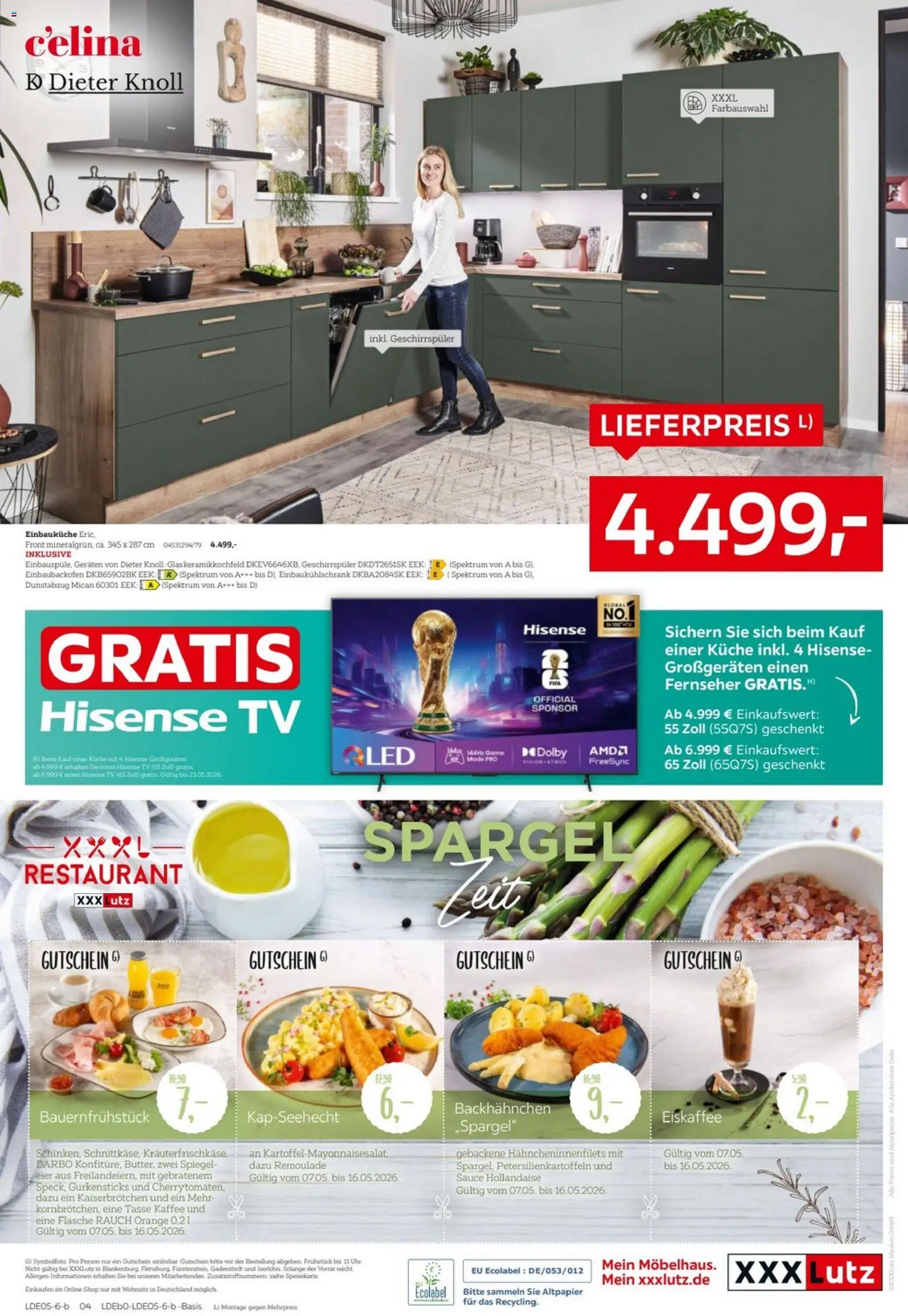 XXXLutz Nr. 1 bei Küchen – gültig ab 02.05.2026 | Seite: 4 | Produkte: Hisense, Geschirrspüler, Eier, Dunstabzug