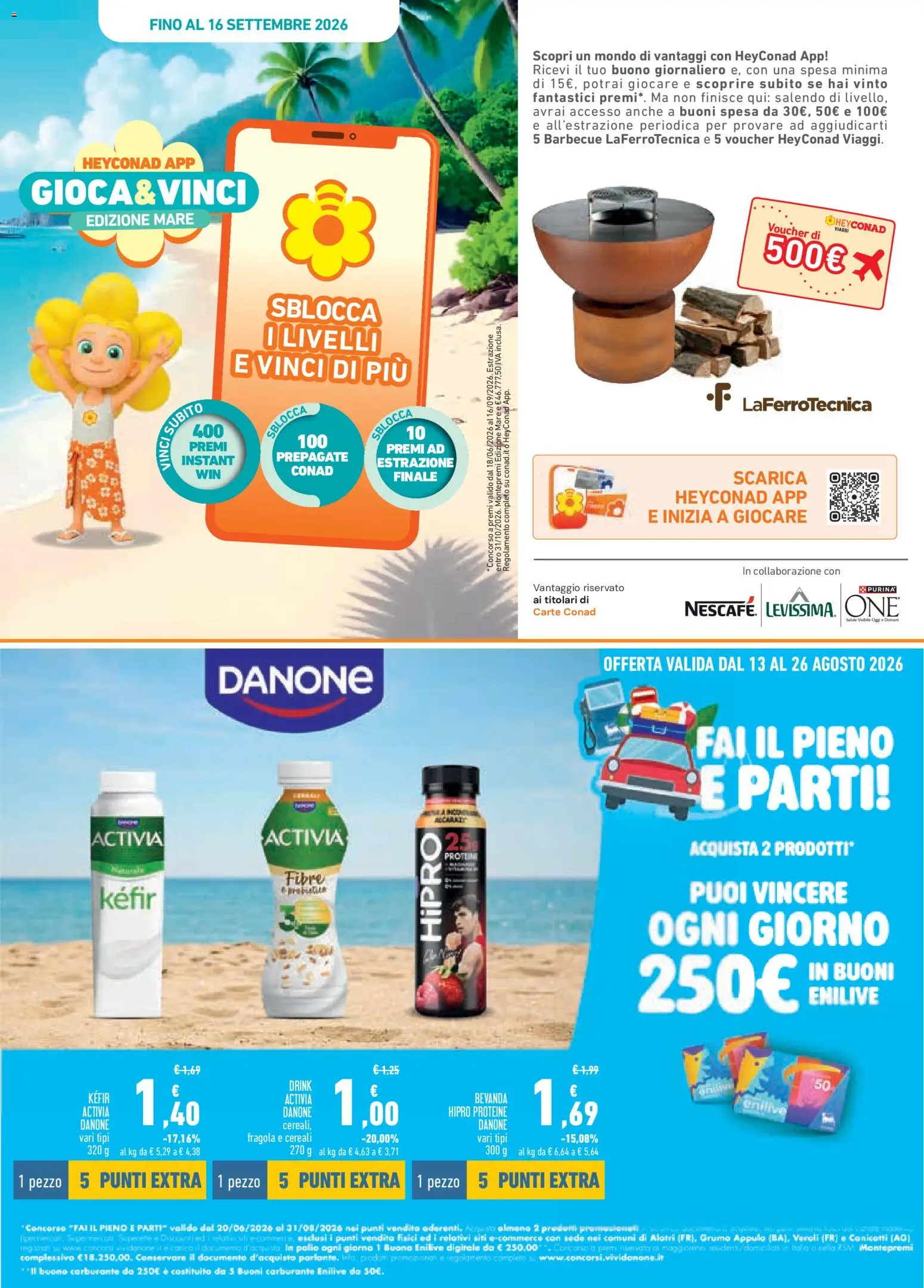 Volantino Conad del 13/08/2026 | Pagina: 3 | Prodotti: Kefir, Yogurt, Cereali, Barbecue