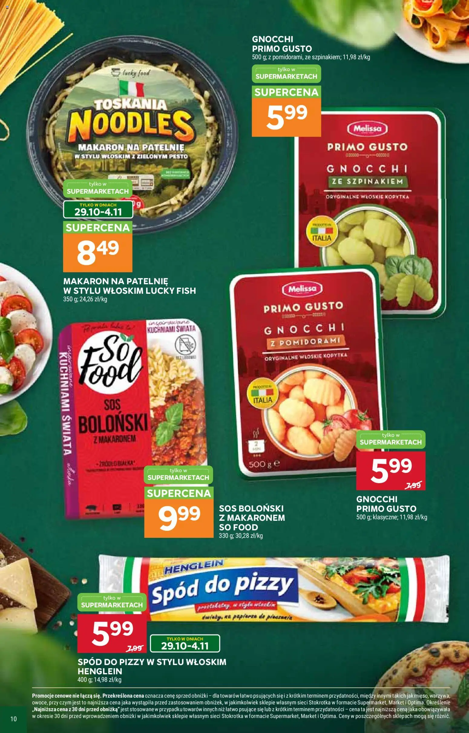 Stokrotka gazetka - Włochy od kuchni od 29.10.2026 | Strona: 10 | Produkty: Stokrotka, Spód do pizzy, Pesto, Sos
