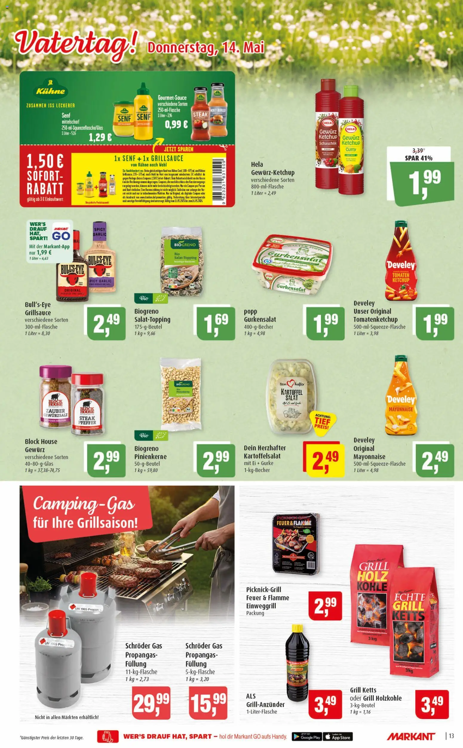 Markant Prospekt 	 – gültig ab 11.05.2026 | Seite: 13 | Produkte: Tomaten, Mayonnaise, Pfeffer, Steak