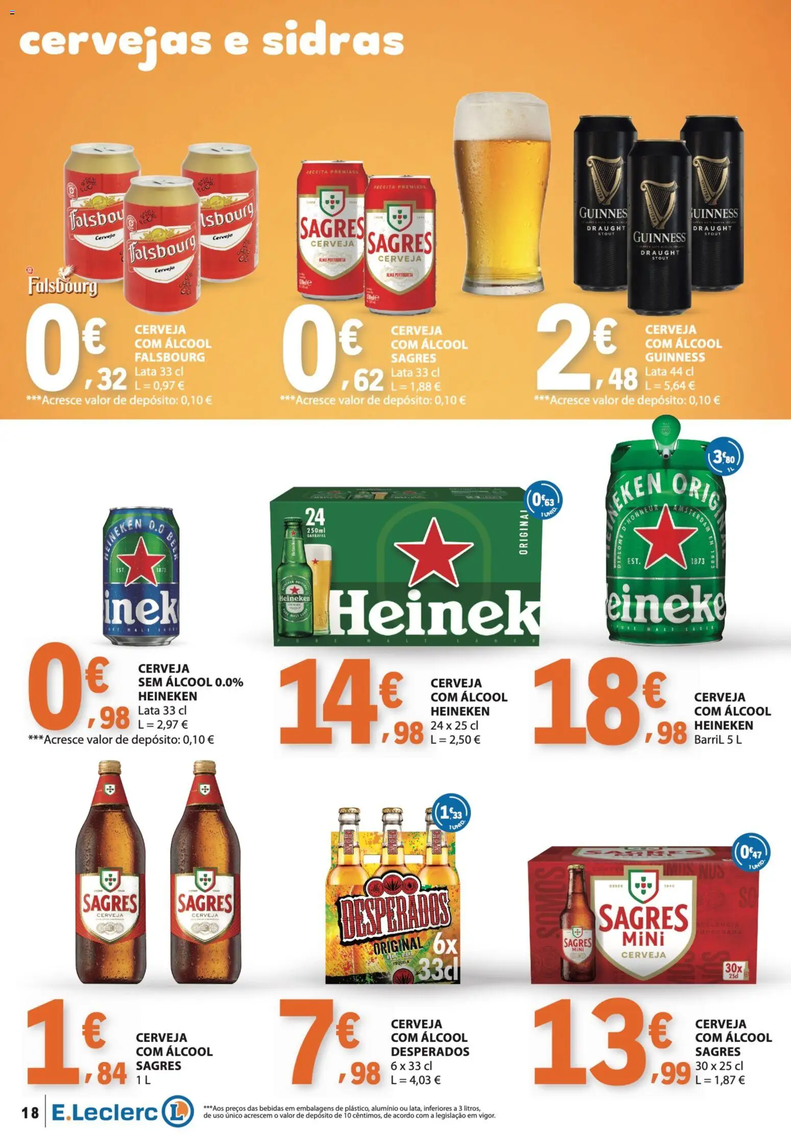 E.Leclerc folheto Bebidas, Gelados e Iogurtes │ válido de 16.06.2026 | Página: 18 | Produtos: Cerveja, Tequila