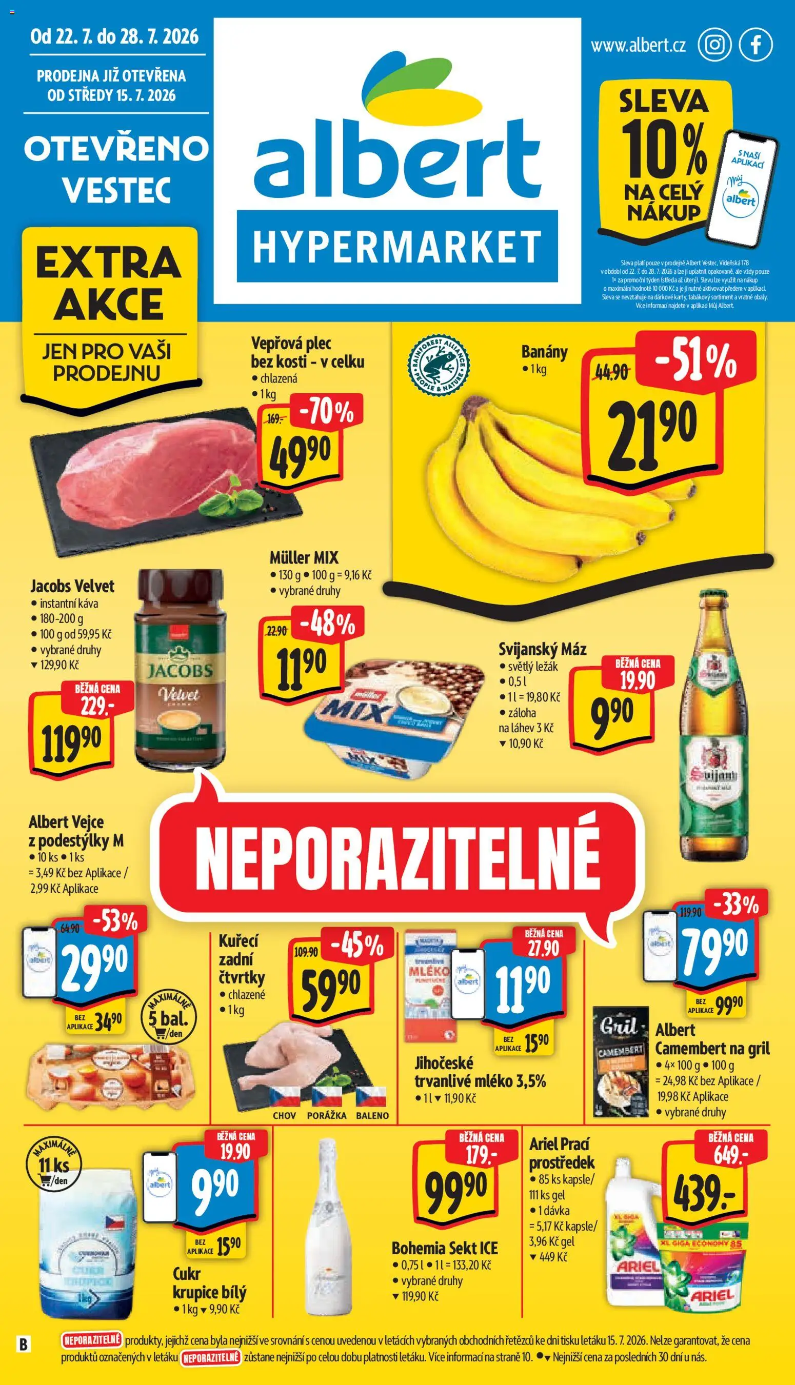 Albert leták - Hypermarket - Vestec (22.07.2026) catalogue cover