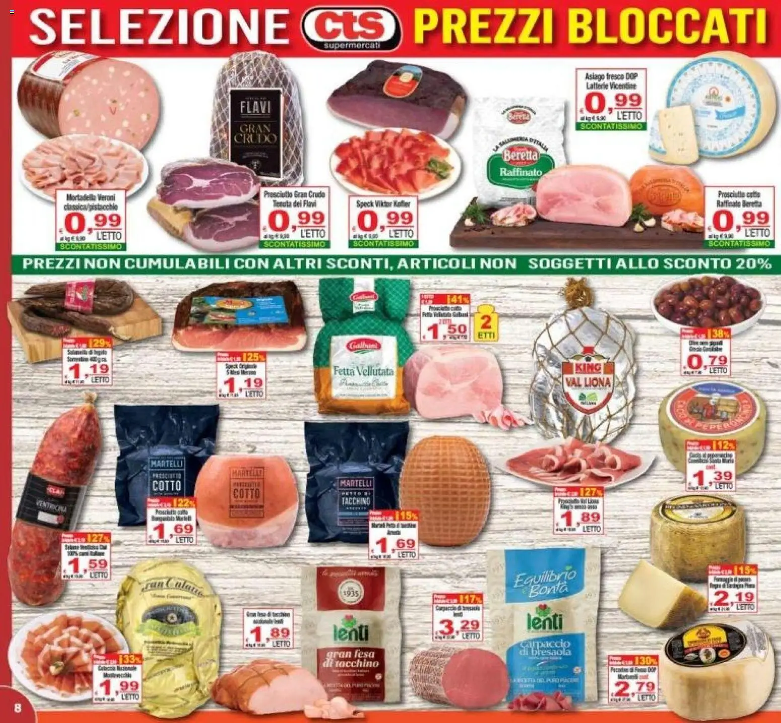 Volantino CTS del 02/10/2026 | Pagina: 8 | Prodotti: Speck, Prosciutto Cotto, Mortadella, Letto