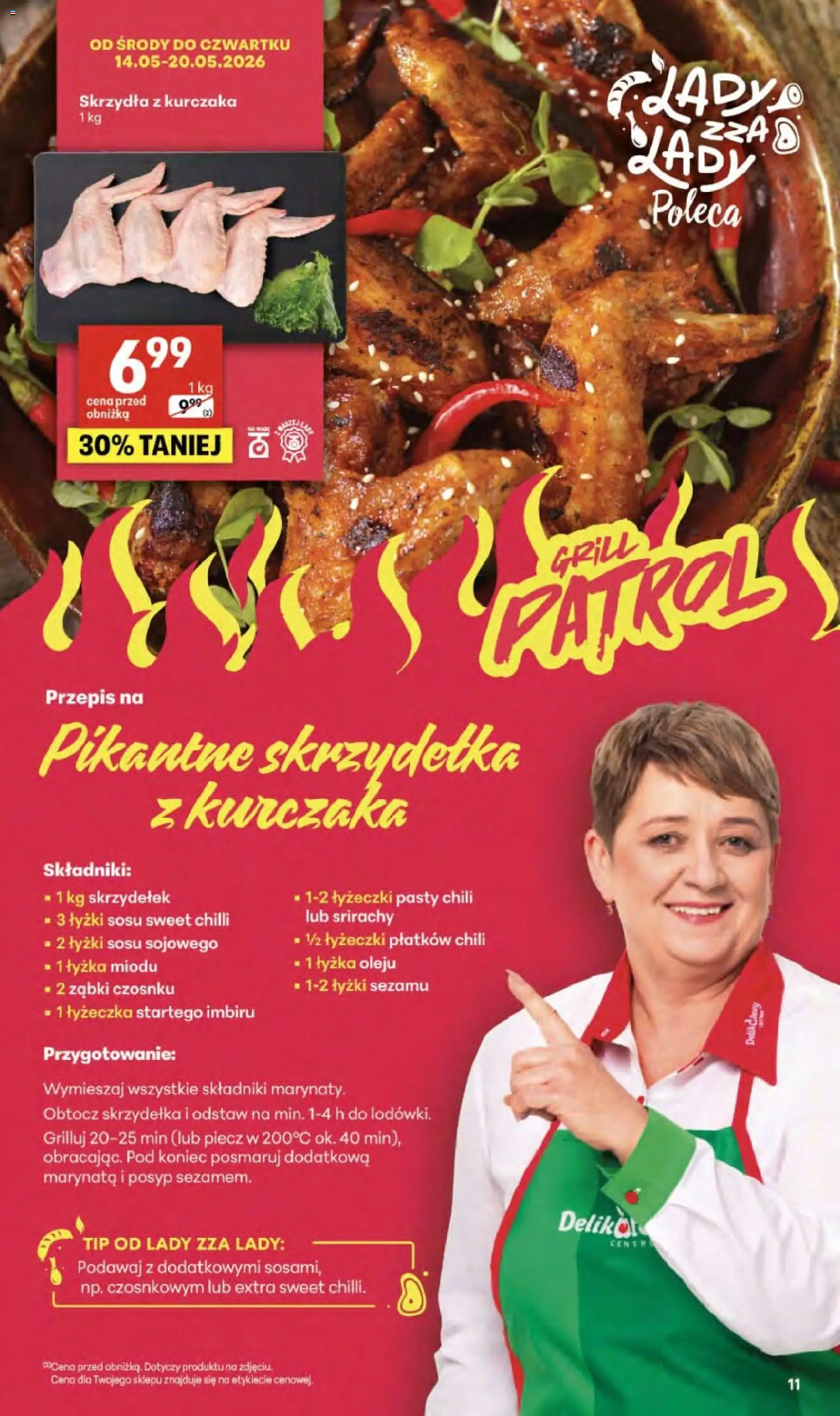 Delikatesy Centrum gazetka - Sklepy Własne od 14.05.2026 | Strona: 11 | Produkty: Chili, Skrzydełka z kurczaka