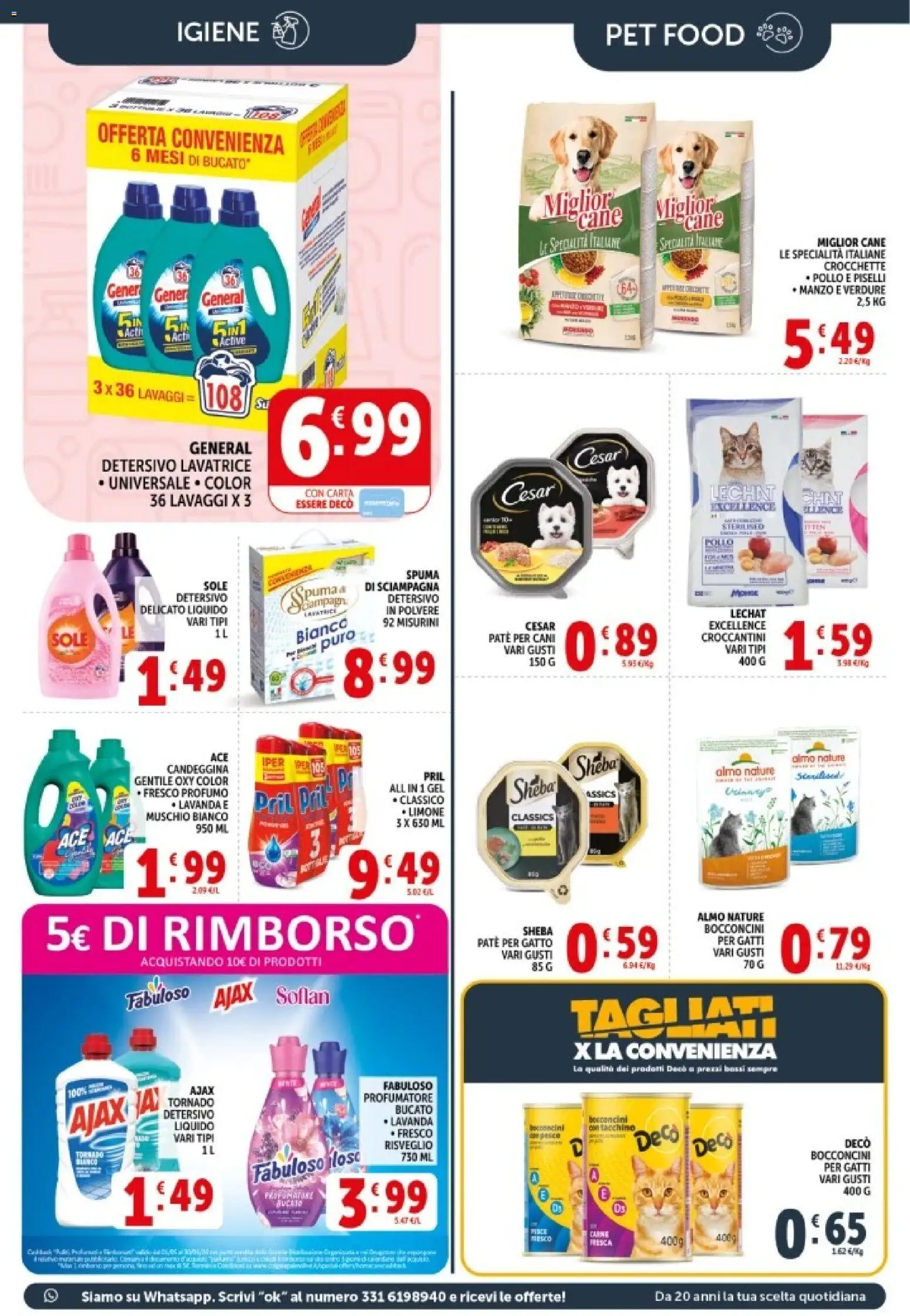 Volantino Decò del 20.05.2026 | Pagina: 23 | Prodotti: Crocchette, Lavatrice, Lavanda, Profumo