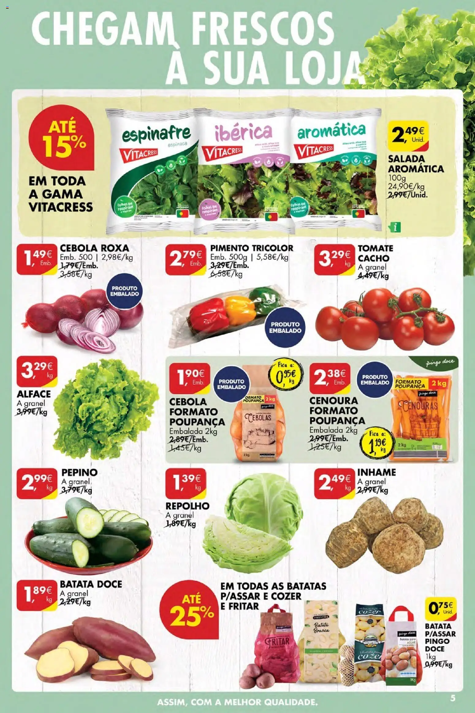 Pingo Doce Poupe Esta Semana Açores │ válido de 07.05.2026 | Página: 5 | Produtos: Repolho, Cebola, Cenoura, Alface