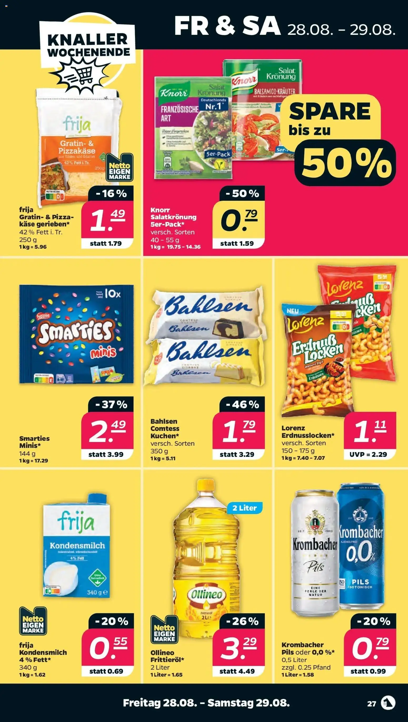 Netto Aktueller Prospekt ab 23.08.2026 → Angebote nächste Woche | Seite: 31 | Produkte: Käse, Smarties, Kondensmilch, Krombacher