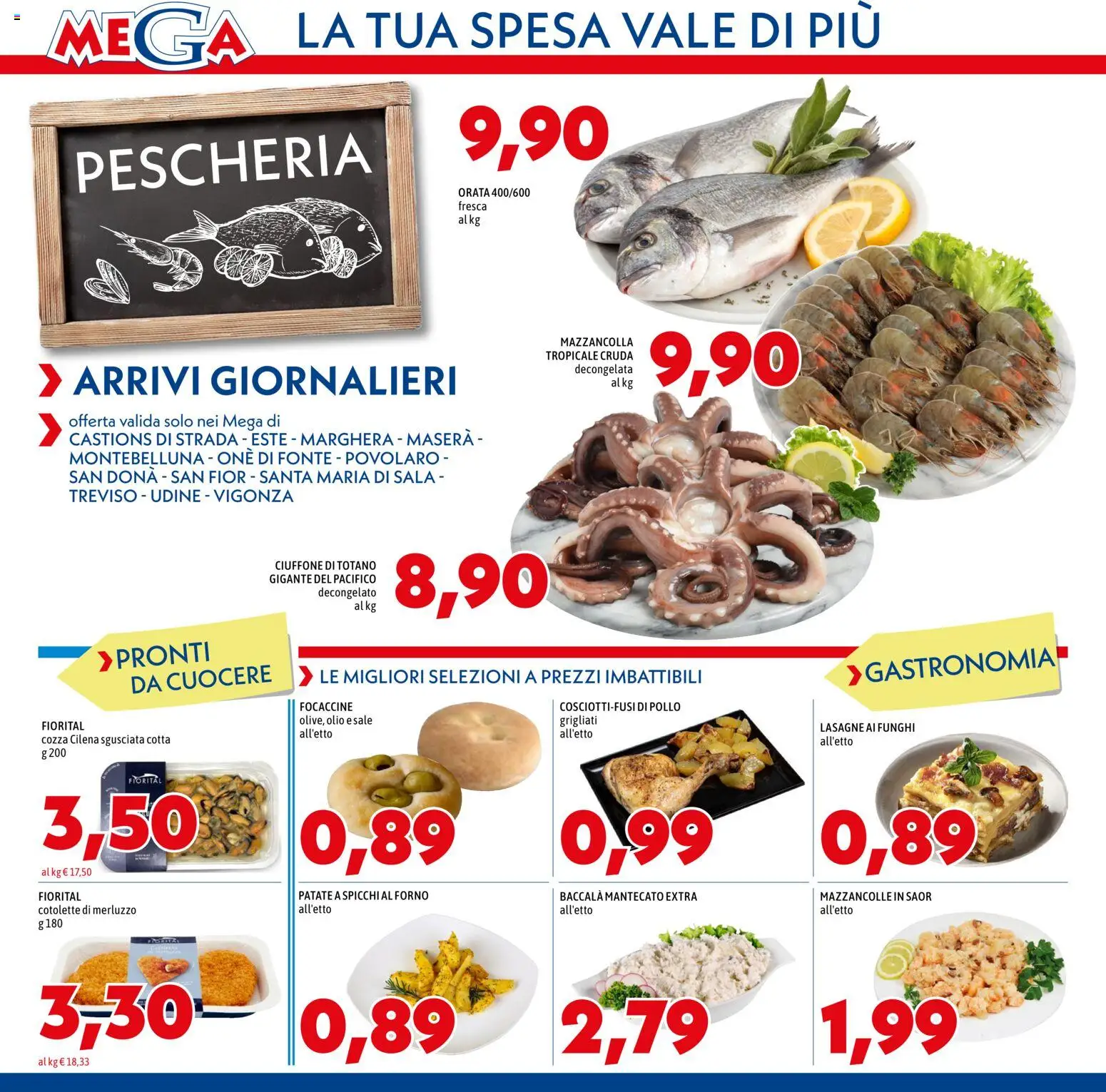 Volantino Mega del 20/08/2026 | Pagina: 2 | Prodotti: Merluzzo, Patate, Mazzancolle, Sale