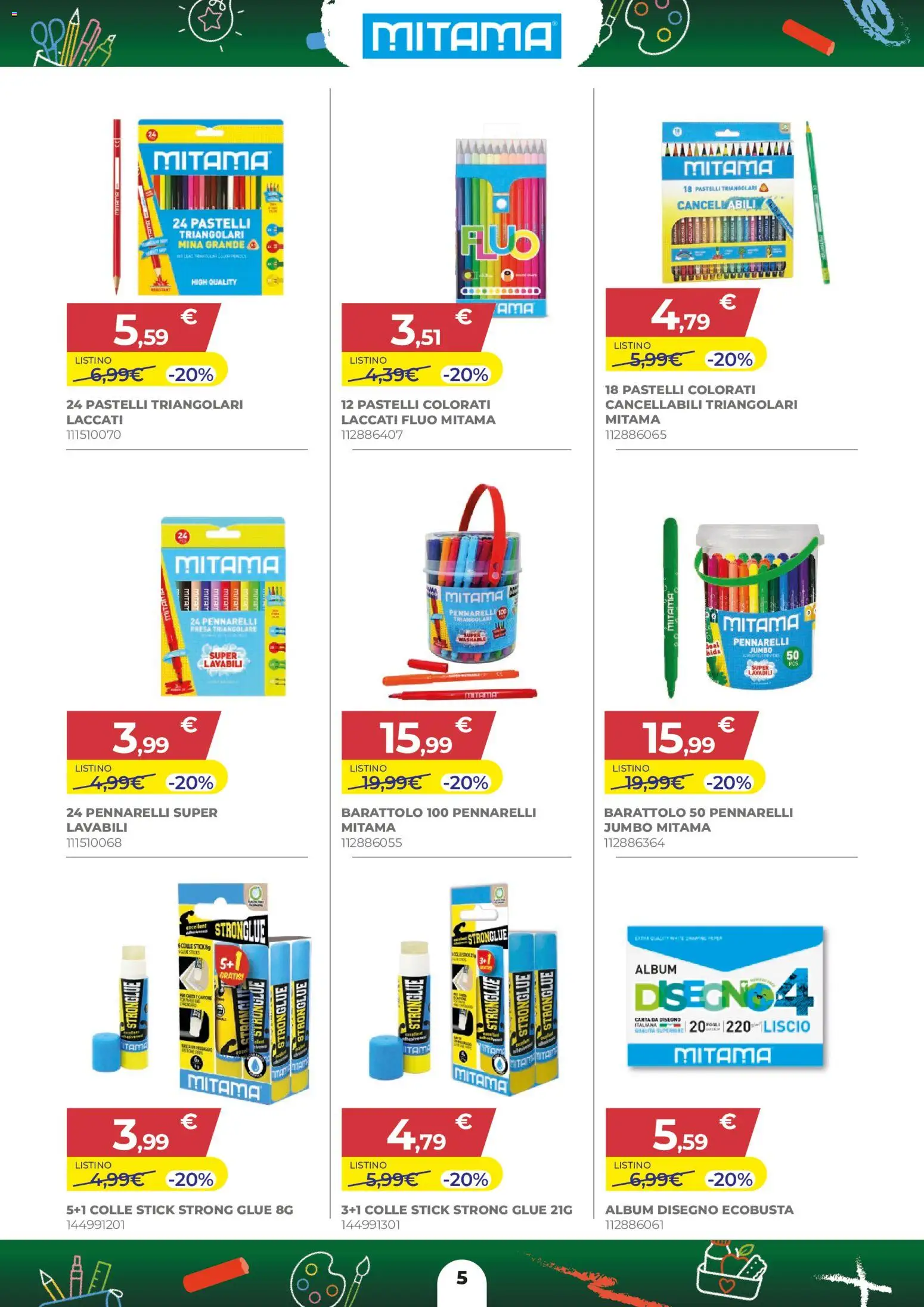 Volantino Toys Center del 27/08/2026 | Pagina: 5 | Prodotti: Pennarelli, Pastelli, Presa
