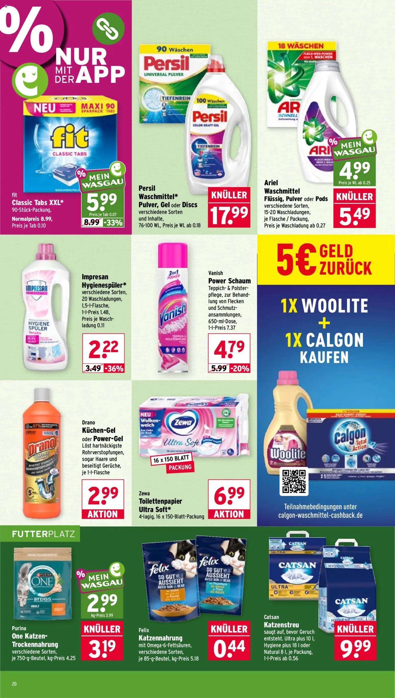 Wasgau Prospekt – gültig ab 07.09.2026 | Seite: 20 | Produkte: Teppich, Zewa, Persil, Toilettenpapier