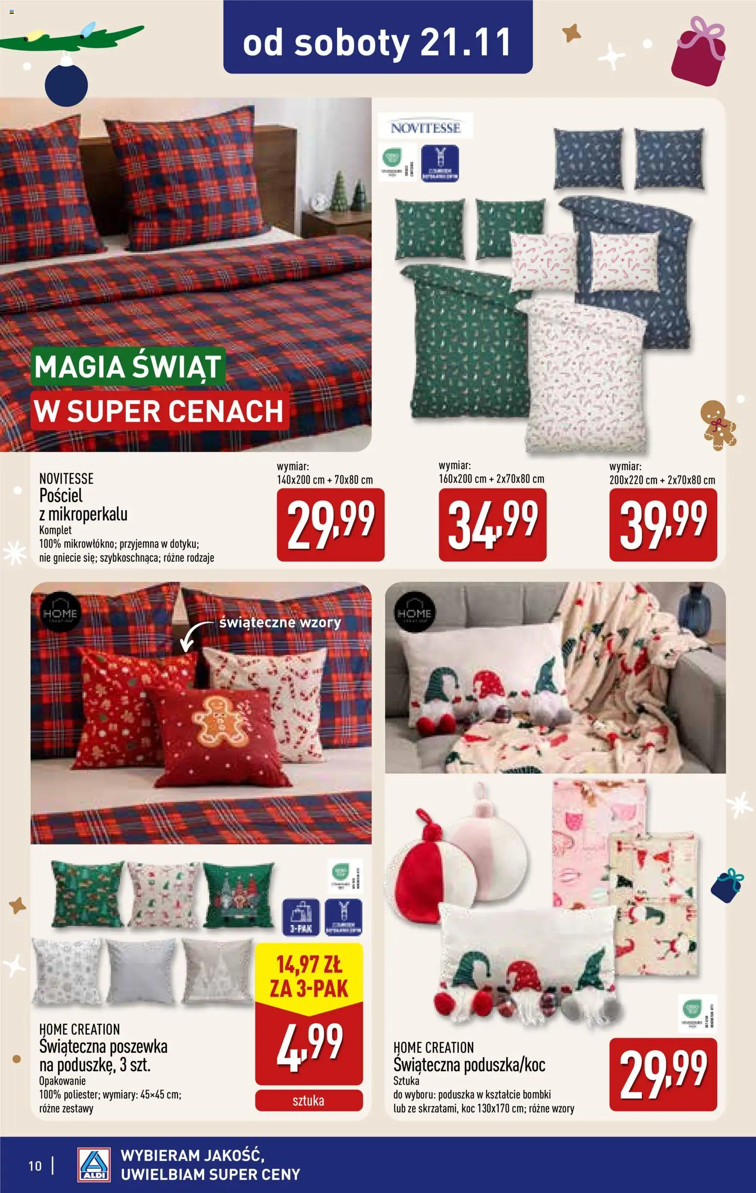 Aldi gazetka - Katalog prezentowy od 28.10.2026 | Strona: 10 | Produkty: Pościel, Poduszka, Koc