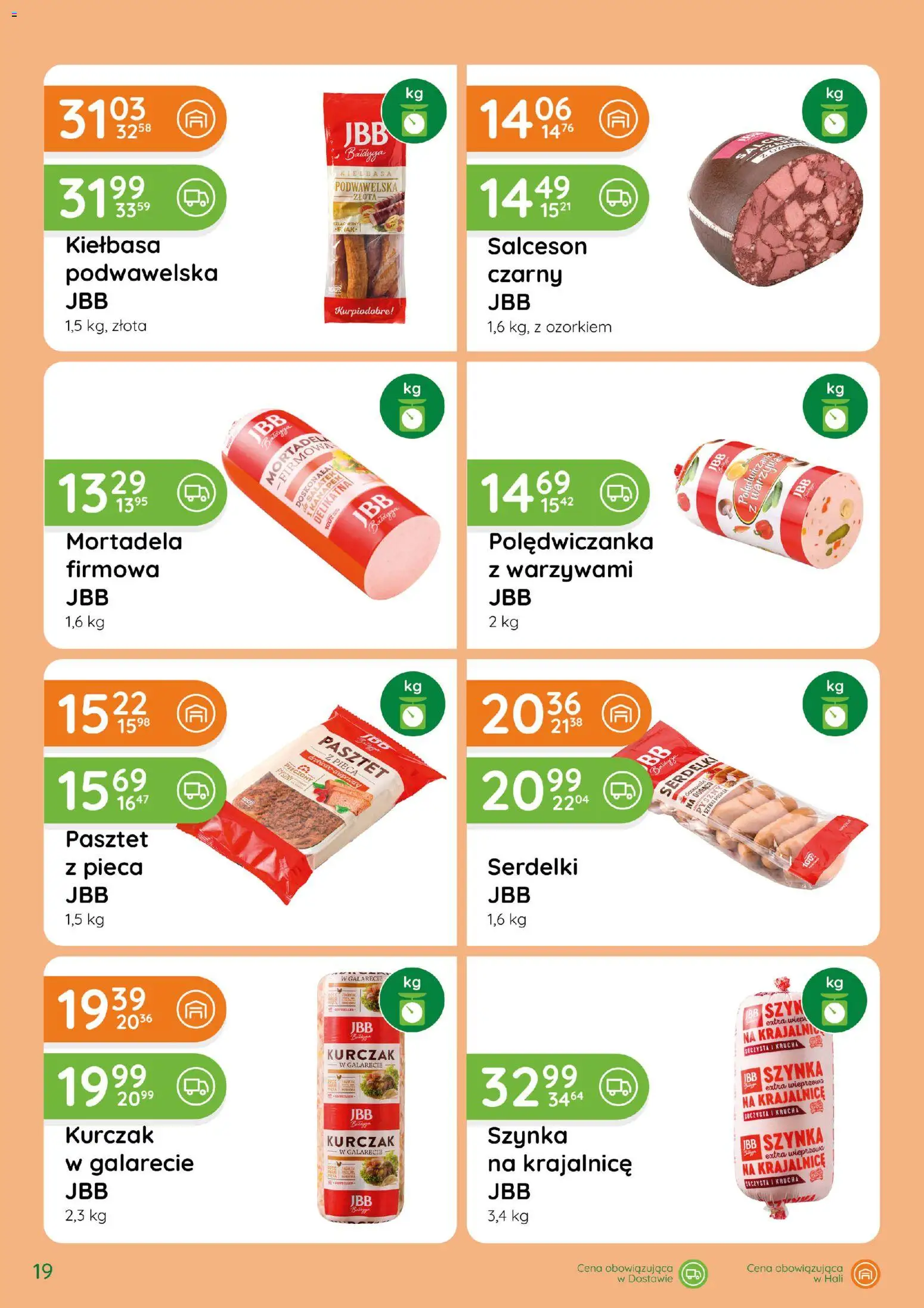 Eurocash gazetka - Katalog Wędlin od 03.09.2026 | Strona: 19 | Produkty: Kiełbasa, Mortadela, Szynka, Warzywa