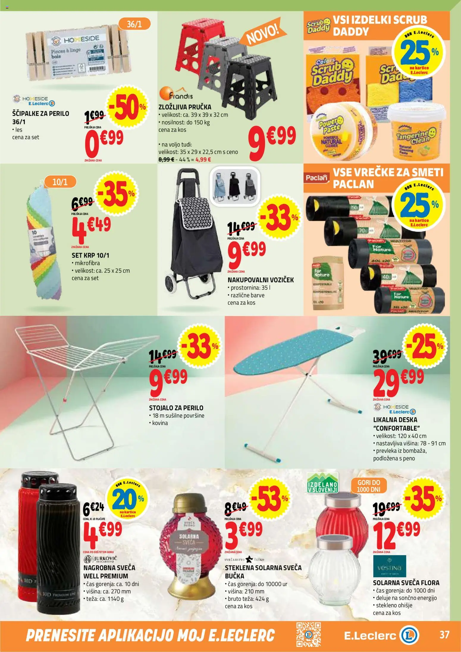 Novi E.leclerc katalog ponudbe – veljaven od 05.08.2026 | Stran: 37 | Izdelki: Prevleka, Sveča, Kos, Bučka