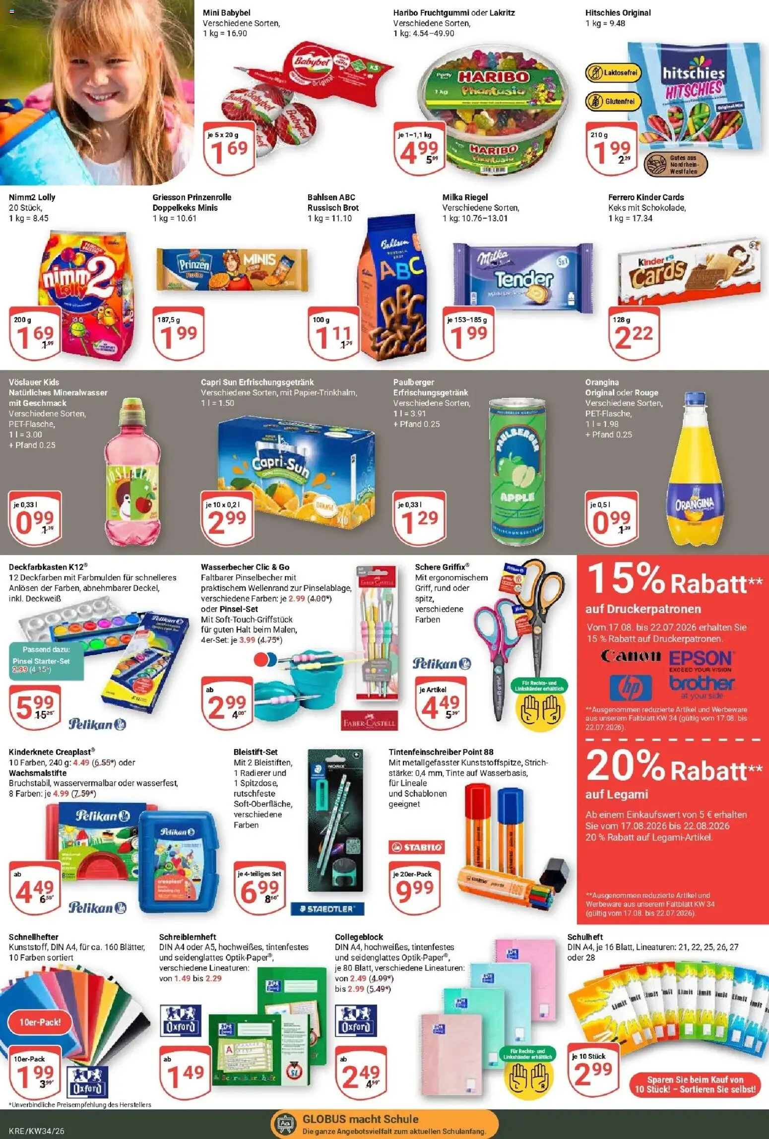 Globus Prospekt Krefeld (ab 17.08.2026) » Angebote online | Seite: 18 | Produkte: Epson, Rouge, Pinsel, Brot