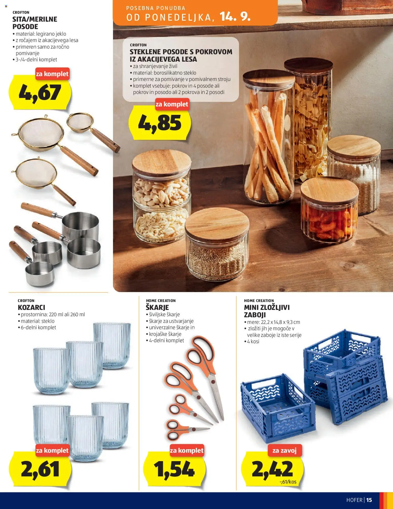 Novi Hofer katalog ponudbe – veljaven od 09.09.2026 | Stran: 15
