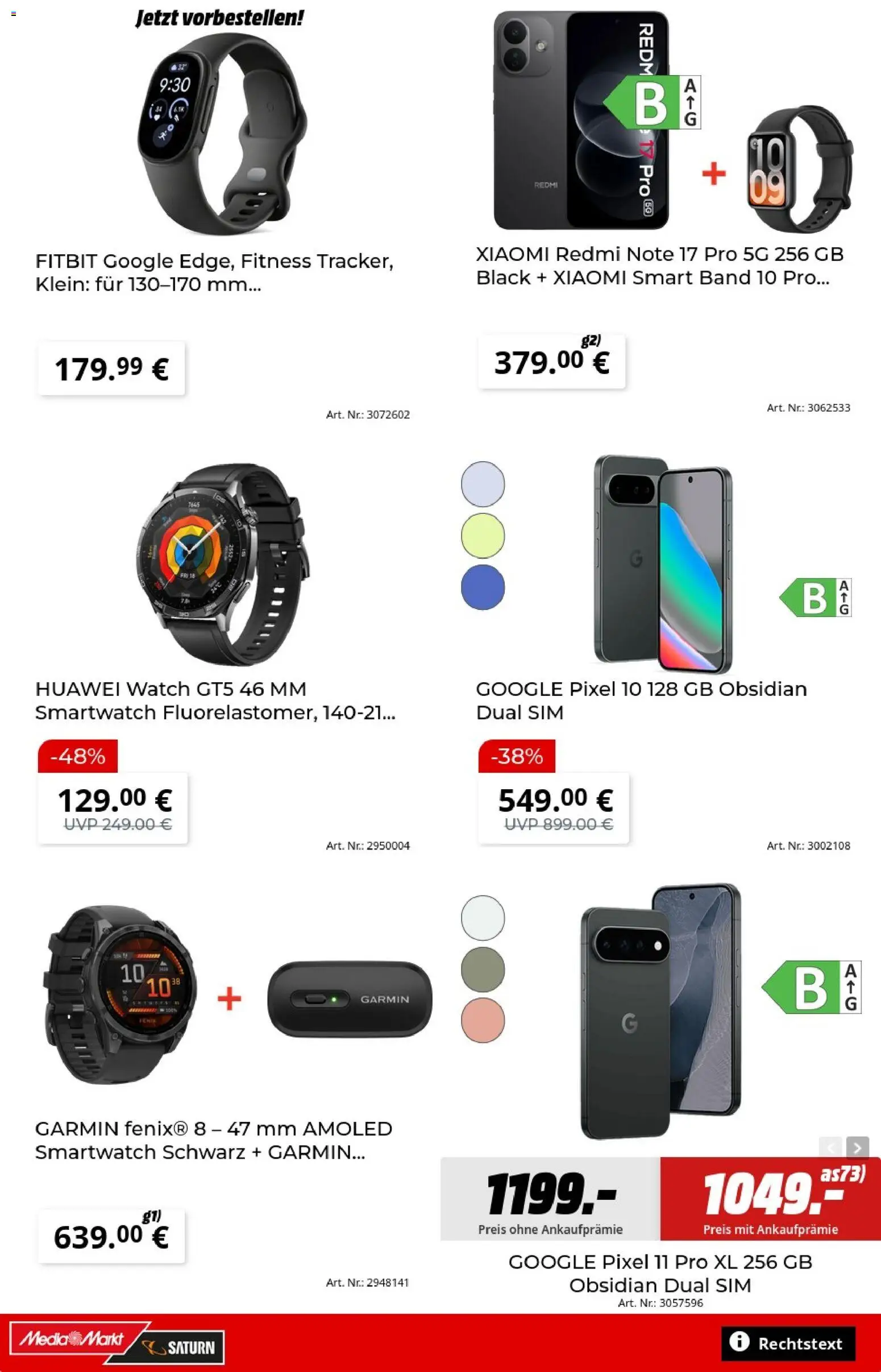 Media Markt Prospekt – gültig ab 14.10.2026 | Seite: 13 | Produkte: Xiaomi, Huawei, Smartwatch