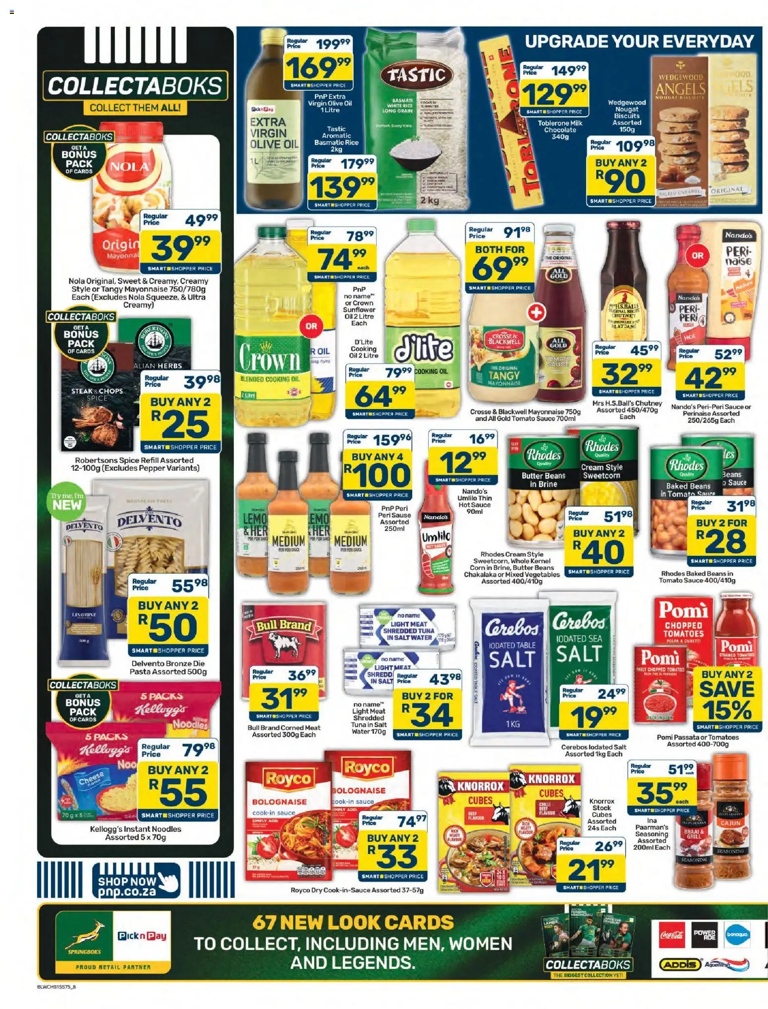 New Pick n Pay catalogue – valid from 23/10/2026 | Page: 8 | Products: Corned meat, Cheese, Tomatoes, Sauce