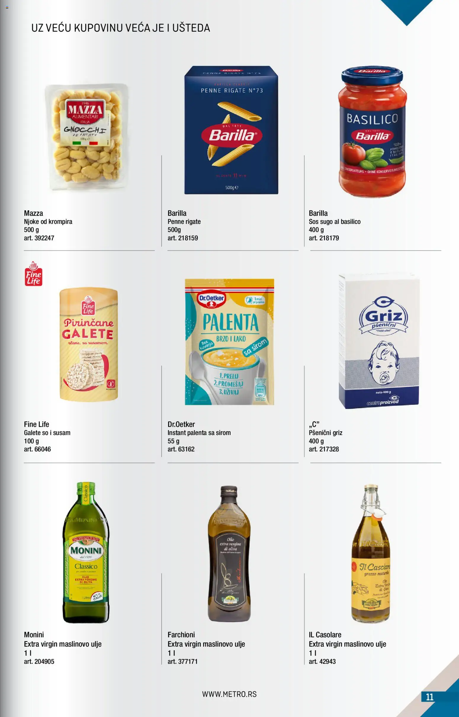 Metro katalog - važi od 01.09.2026 | Strana: 11 | Proizvode: Palenta, So, Njoke, Griz