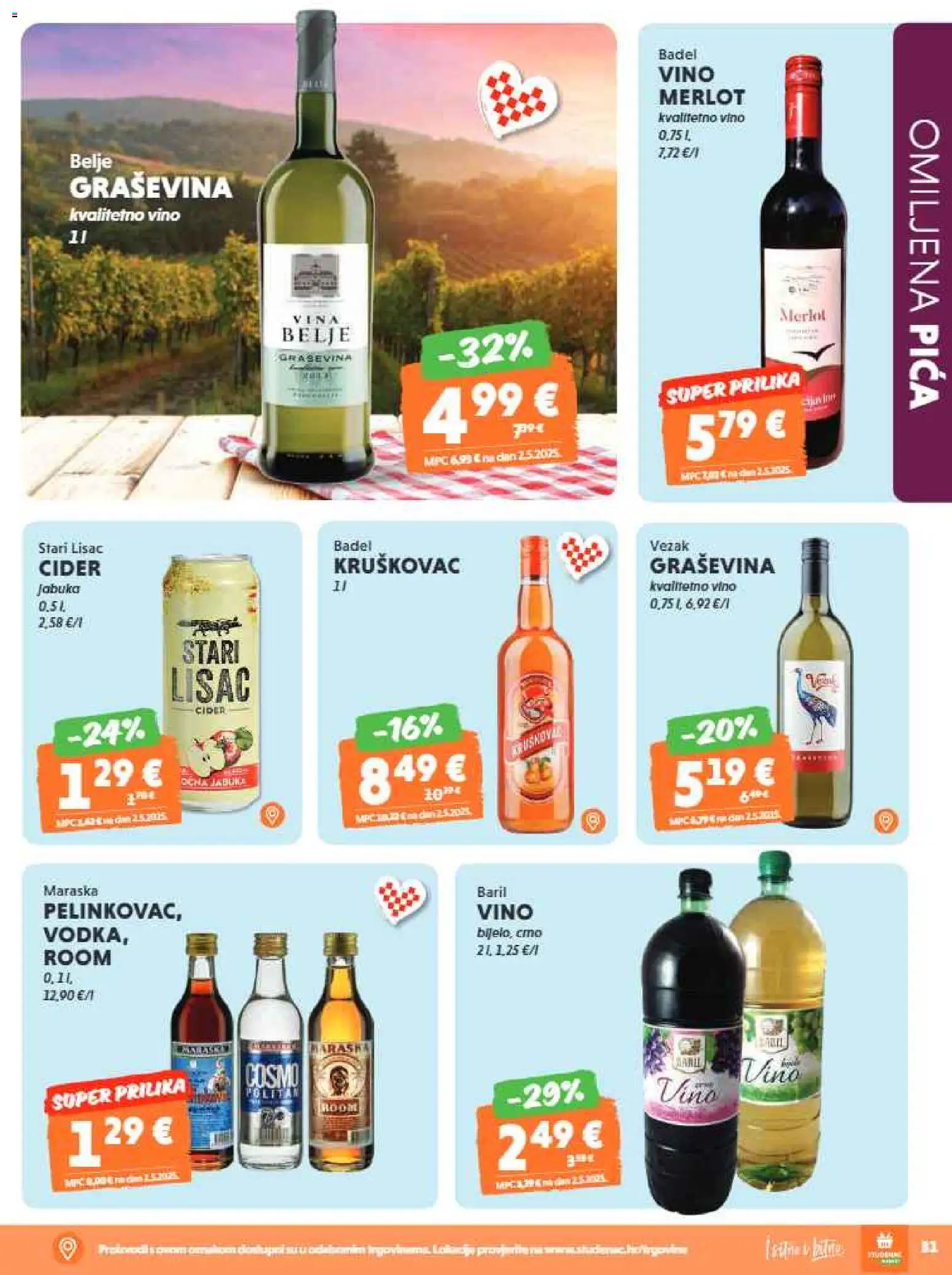 Studenac katalog | vrijedi od 10.06.2026 | Stranica: 31 | Proizvodi: Pica, Vino, Jabuka