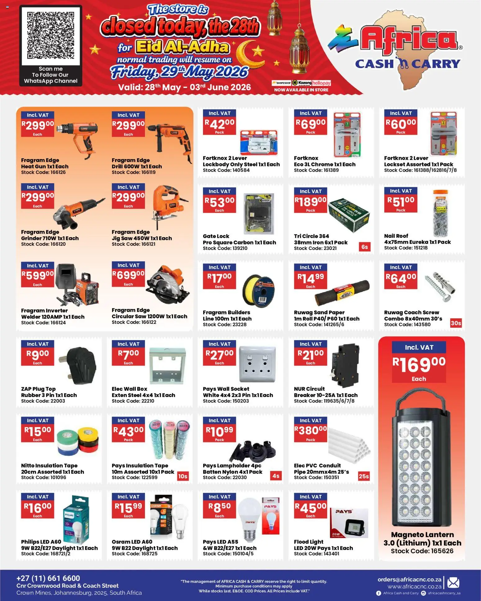 New Africa Cash & Carry catalogue – valid from 28.05.2026 | Page: 33 | Products: Iron, Socket, Gate, Pipe
