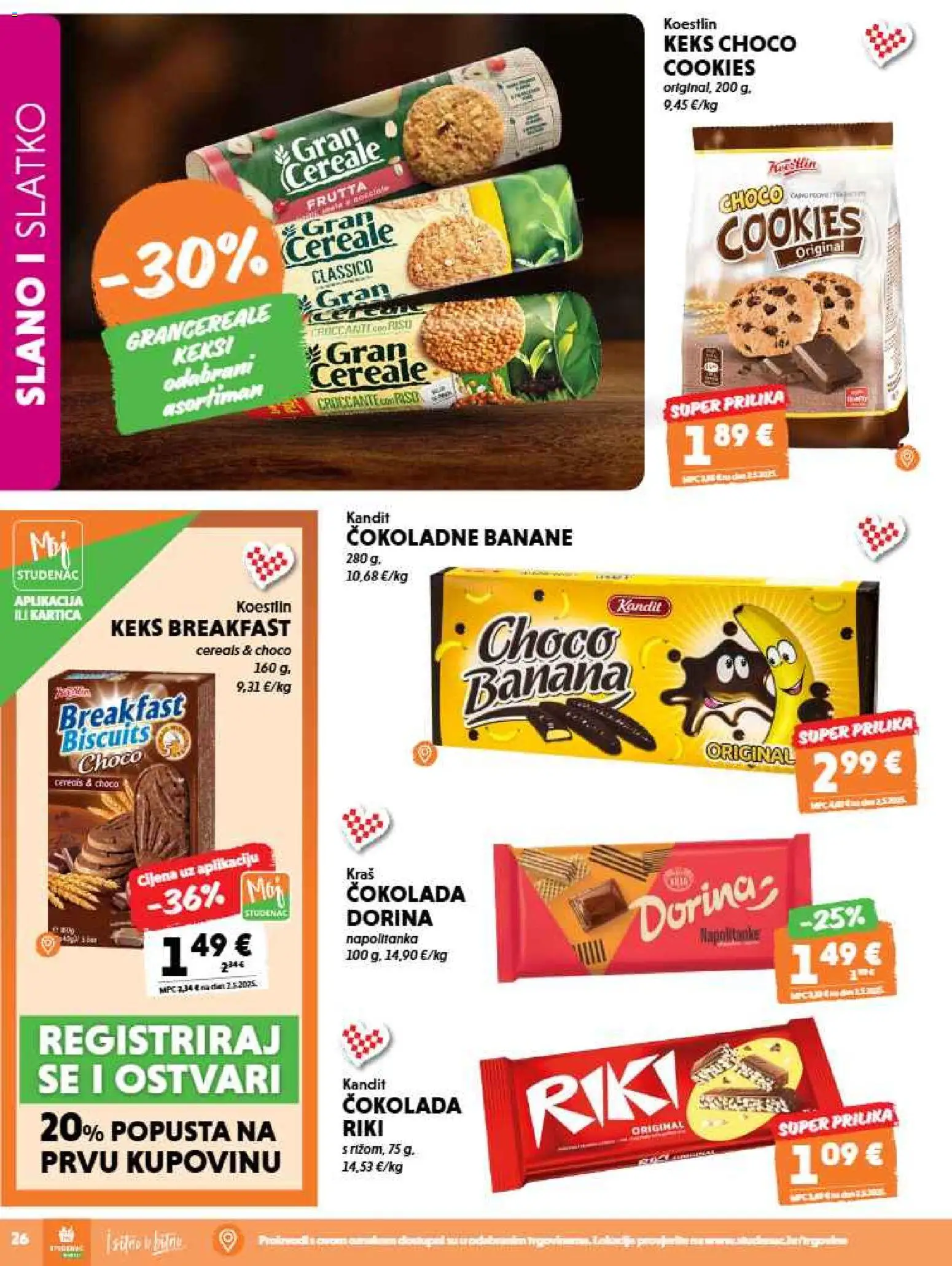 Studenac katalog | vrijedi od 26.08.2026 | Stranica: 26 | Proizvodi: Dorina, Keksi, Keks, Napolitanke