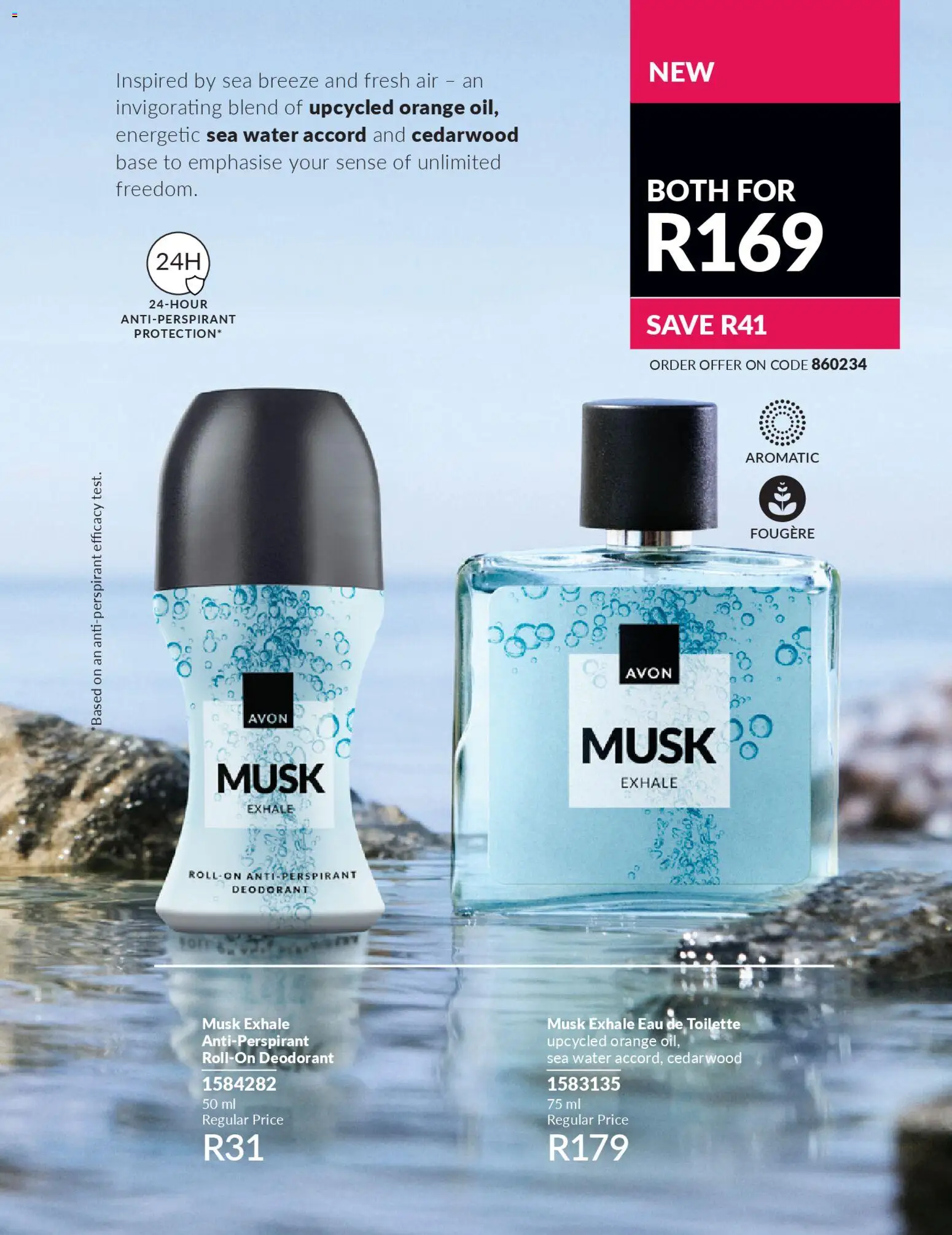 New Avon catalogue – valid from 01.04.2026 | Page: 95 | Products: Eau de toilette, Deodorant, Antiperspirant, Water