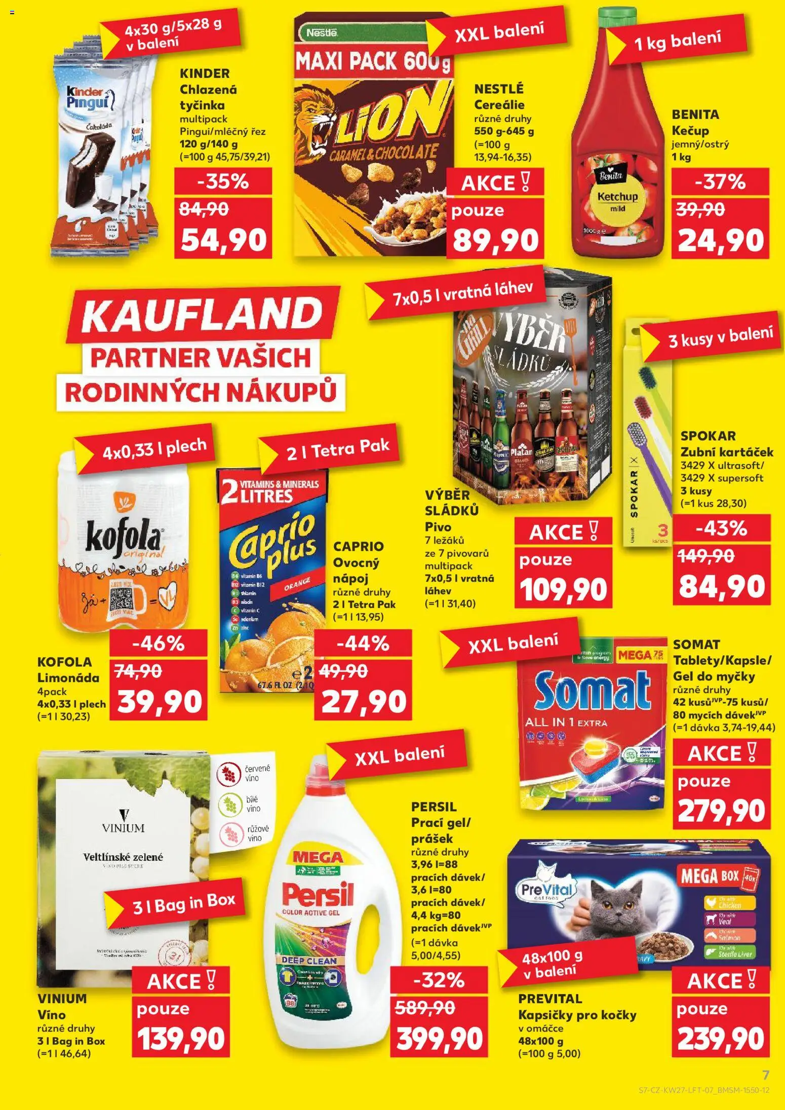 Kaufland leták - Praha 4 od 01.07.2026 | Strana: 7 | Produkty: Zubní kartáček, Čokoláda, Pivo, Kinder Pinguí