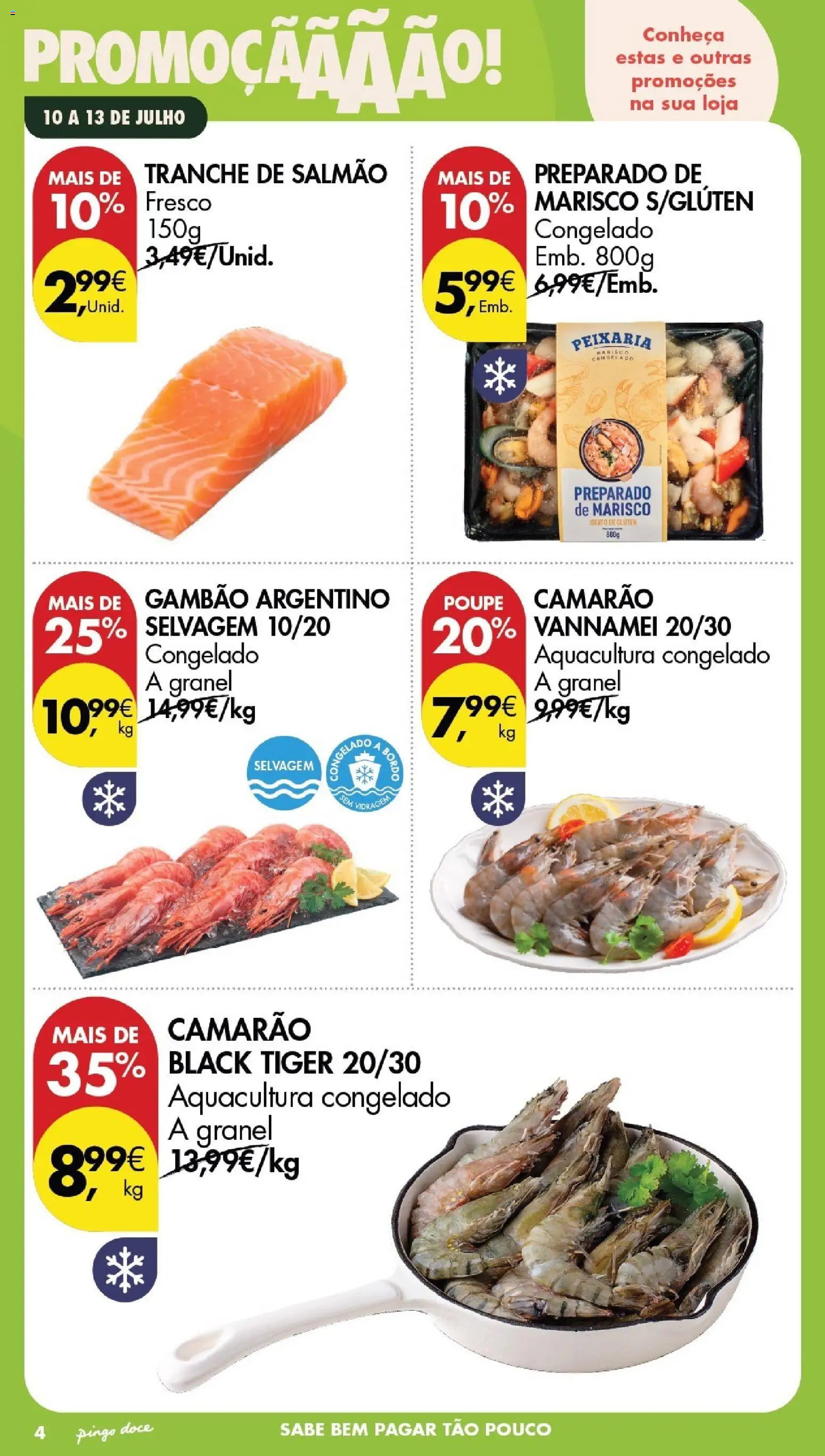 Pingo Doce Poupe este Fim de Semana │ válido de 10/07/2026 | Página: 4 | Produtos: Camarão, Salmão